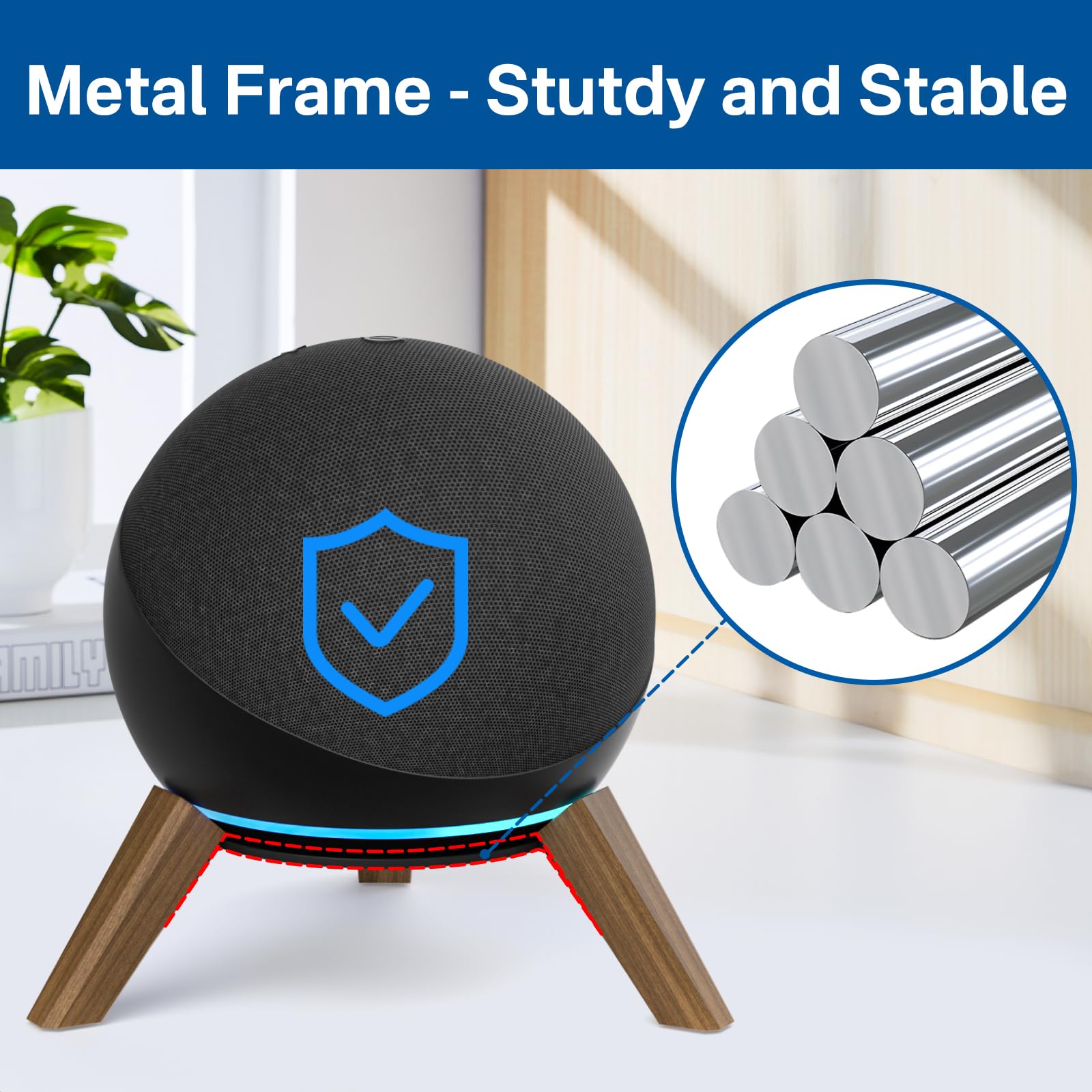 Wooden Desktop Stand For Echo Dot 4Th Gen / 5Th Gen Stand Holder For Better Sound   Wood Tripod Speaker Stand Desk For Echo Dot