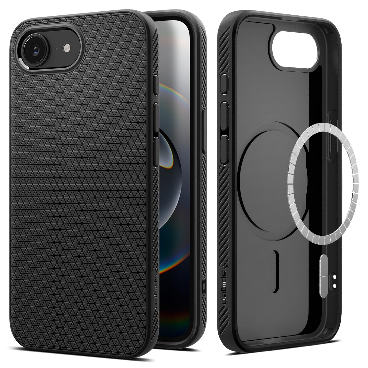 Spigen for iPhone 16e Case, Liquid Air MagFit [Compatible with Magsafe Accessories] [Military-Grade Protection] - Matte Black