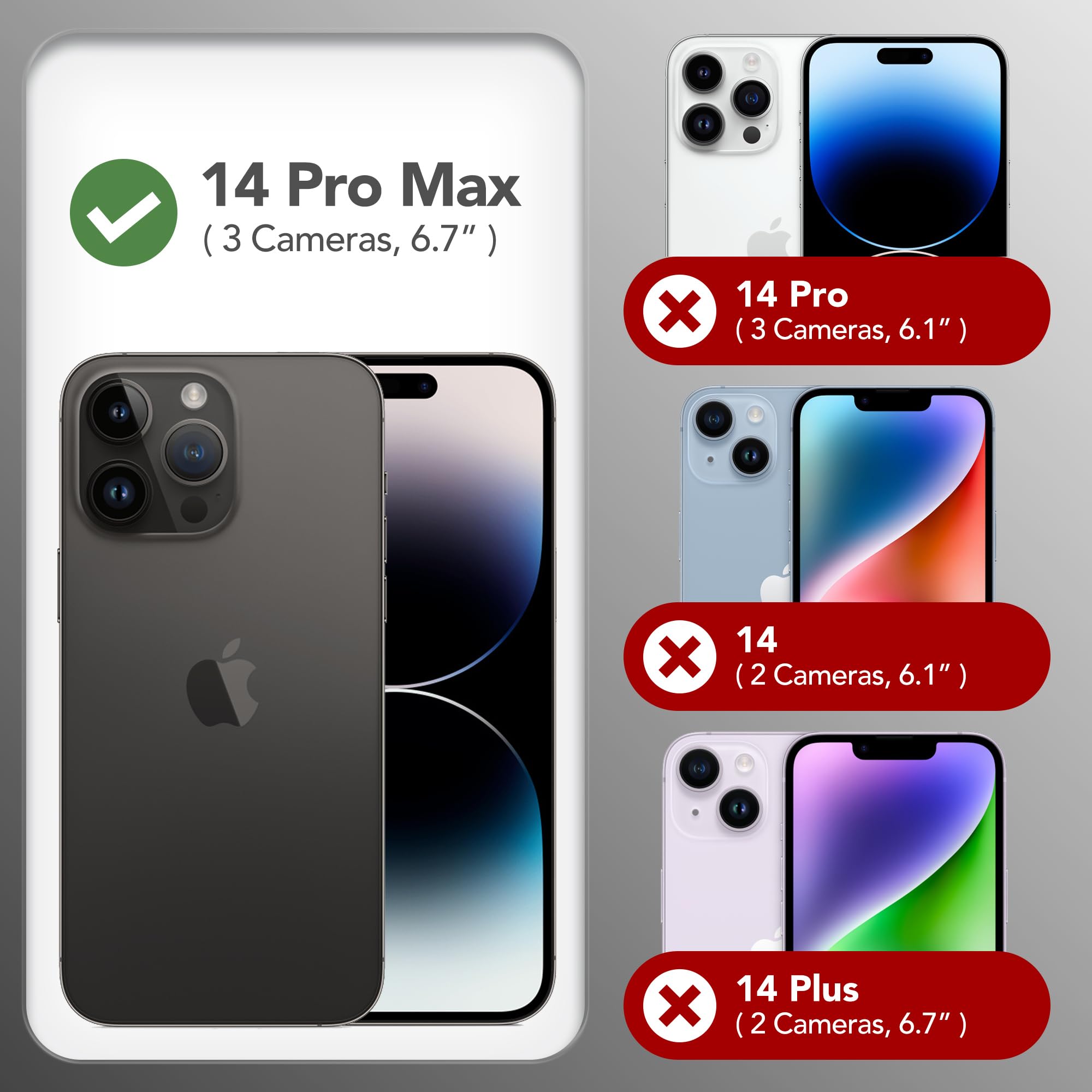 Gonez For Iphone 14 Pro Max Case Silicone, Compatible With Magsafe, With 2X Screen Protector + 2X Camera Lens Protector, Liquid