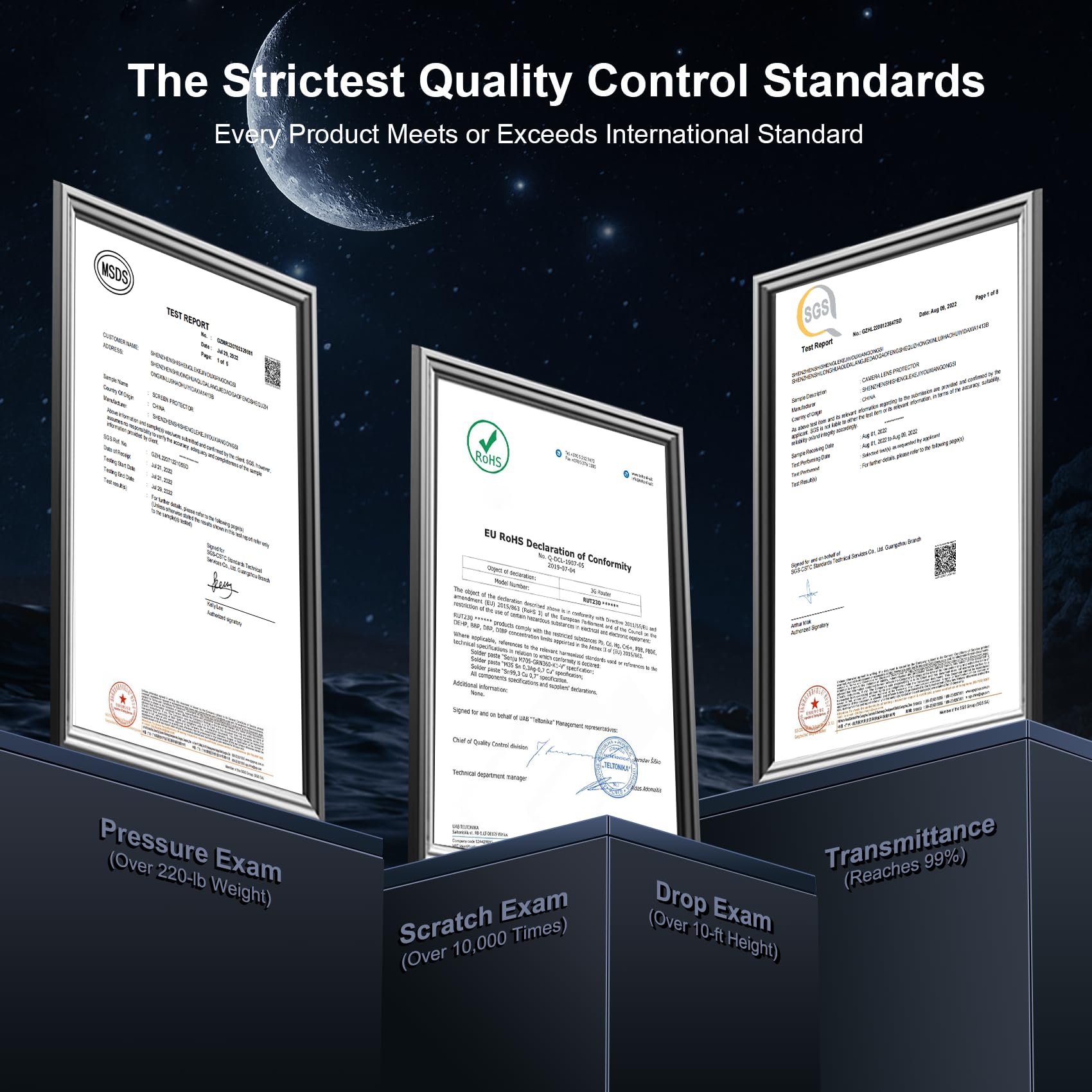 Qhohq Screen Protector For Samsung Galaxy S25 Edge With Camera Lens Protector, Top 9H+ Tempered Glass, Full Coverage, Ultra Dura