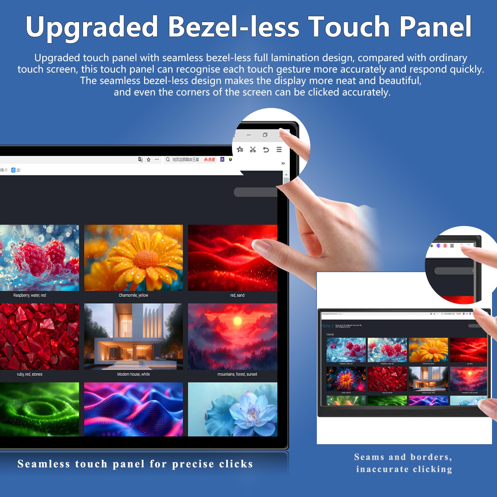 Portable Touchscreen Monitor, 16 Inch 1920X1200P Monitor Ips Touch Screen Monitor With Usb C Hdmi Port, 300Cd/M, External Monito