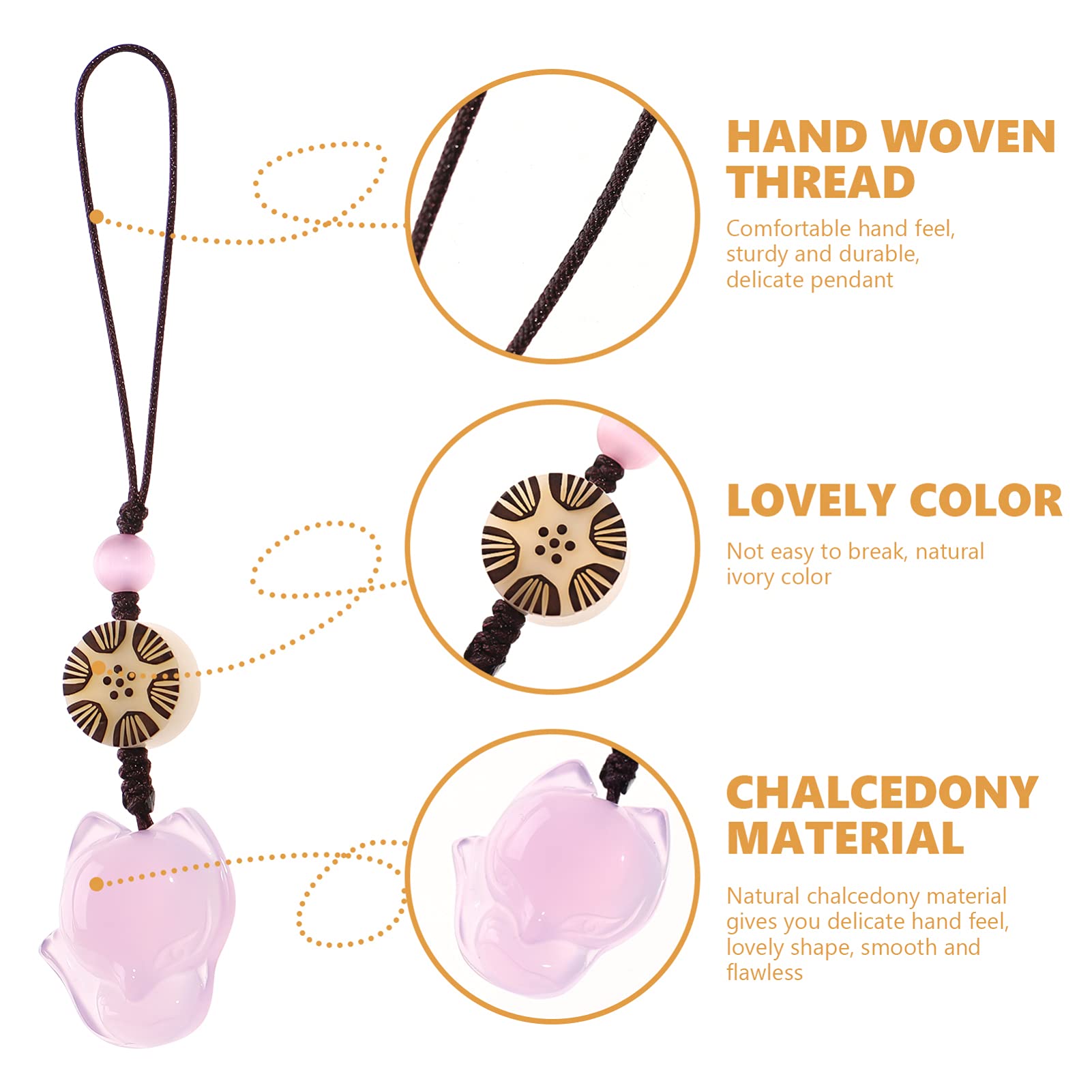 Hemobllo Cell Phone Strap Cartoon Fox Phone Charm Key Chain Car Key Purse Pendant Hanging Pendants Decor Pink