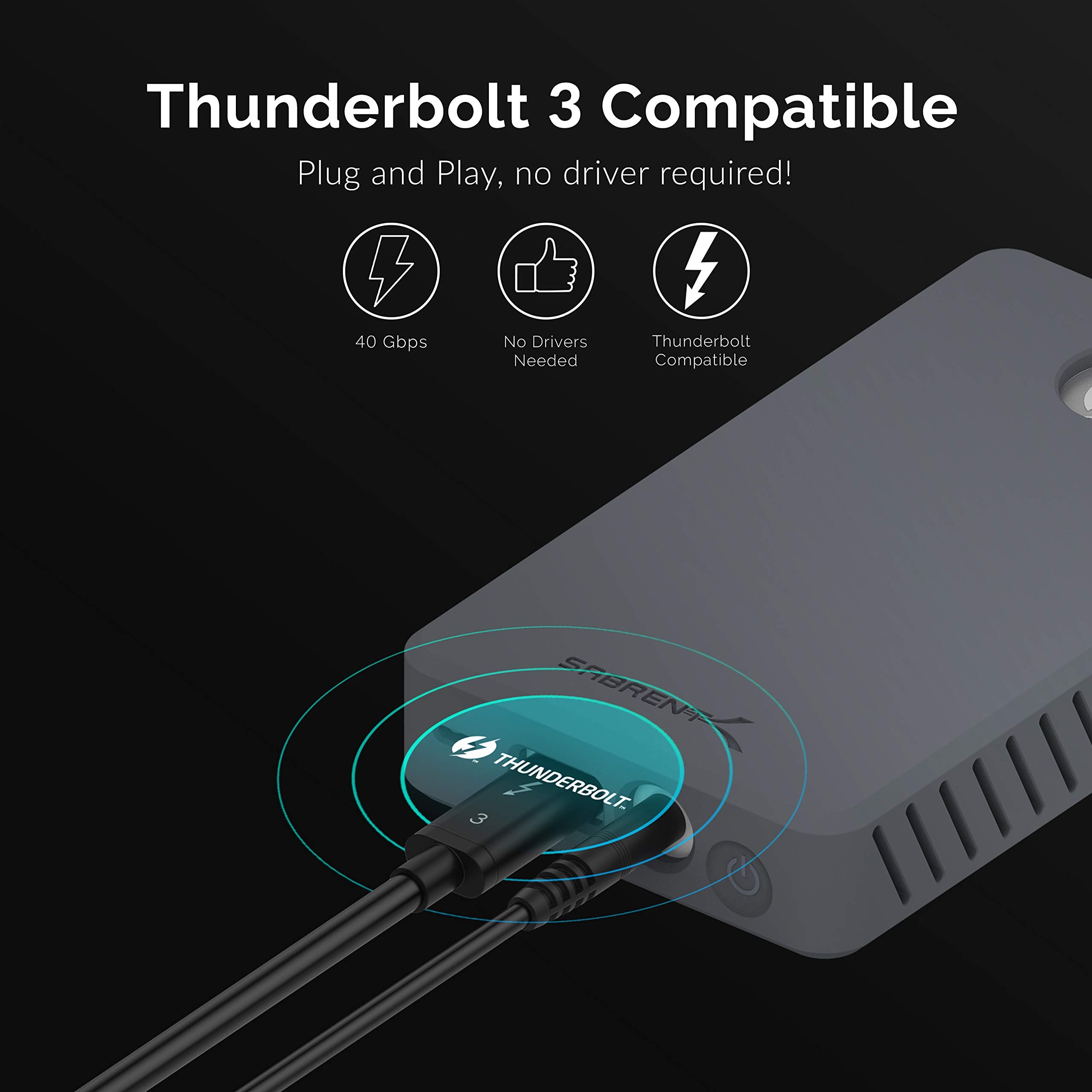 Sabrent Thunderbolt 3 To Dual Nvme M.2 Ssd Tool Free Enclosure (Ec T3Dn)