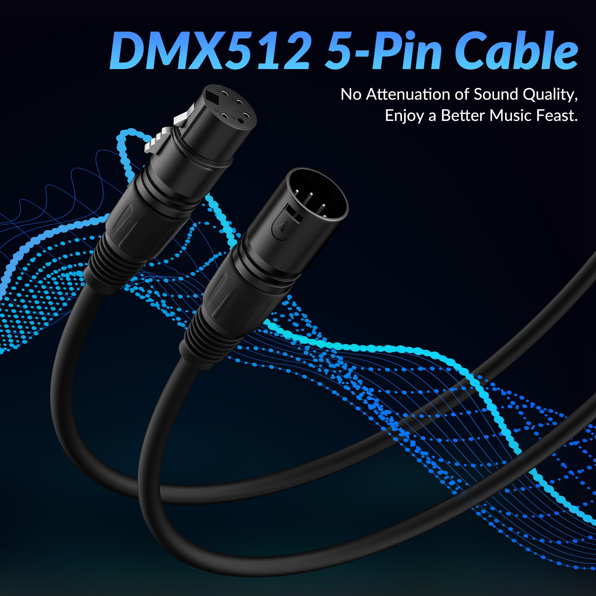 5 Pin Dmx Xlr Cable 35Ft, Dmx512 Male To Female Stage Light Cable, Premium Signal Transmission For Stage Lighting & Controller,