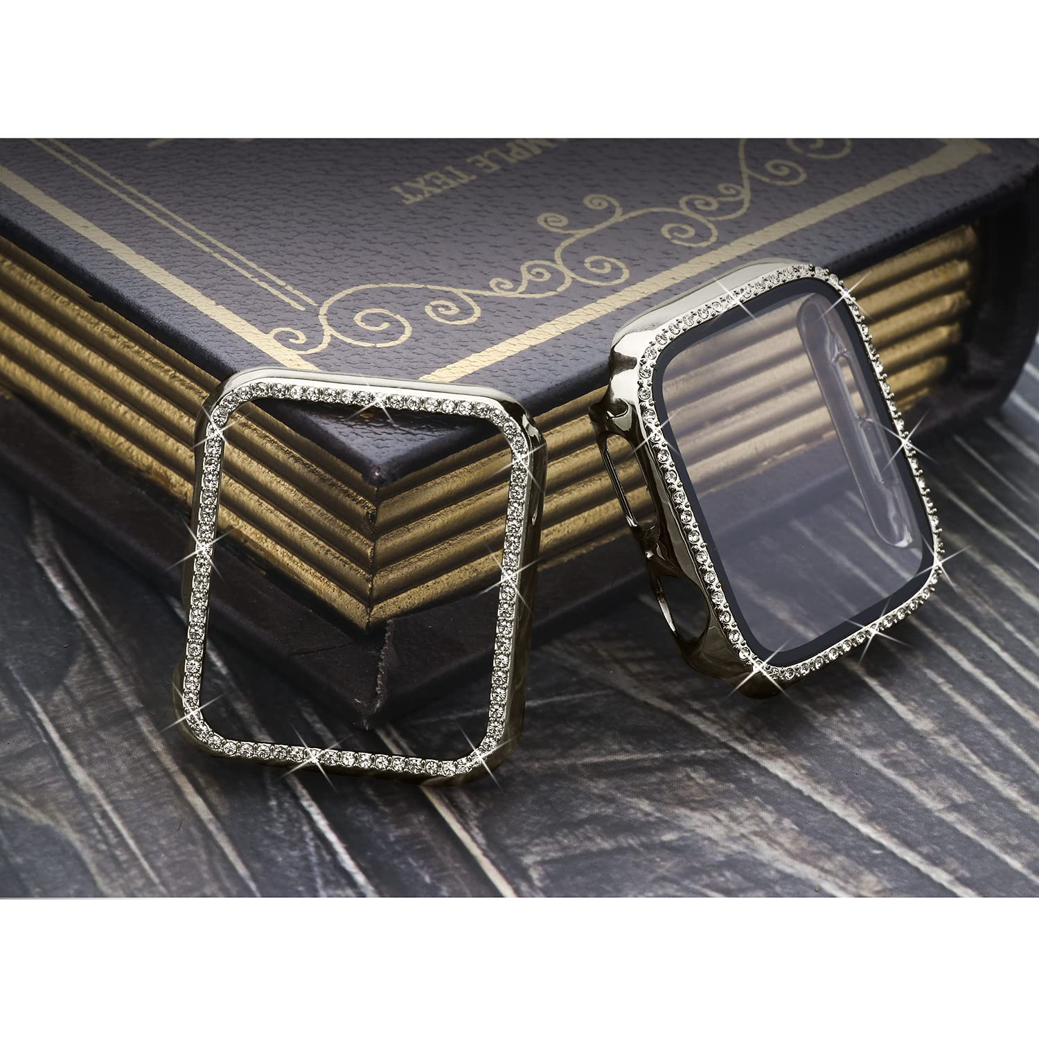 Mesime Compatible For Apple Watch Band With Screen Protector Case, Jewelry Replacement Bands 46Mm 45Mm 44Mm 42Mm 41Mm 40 Mm 38Mm