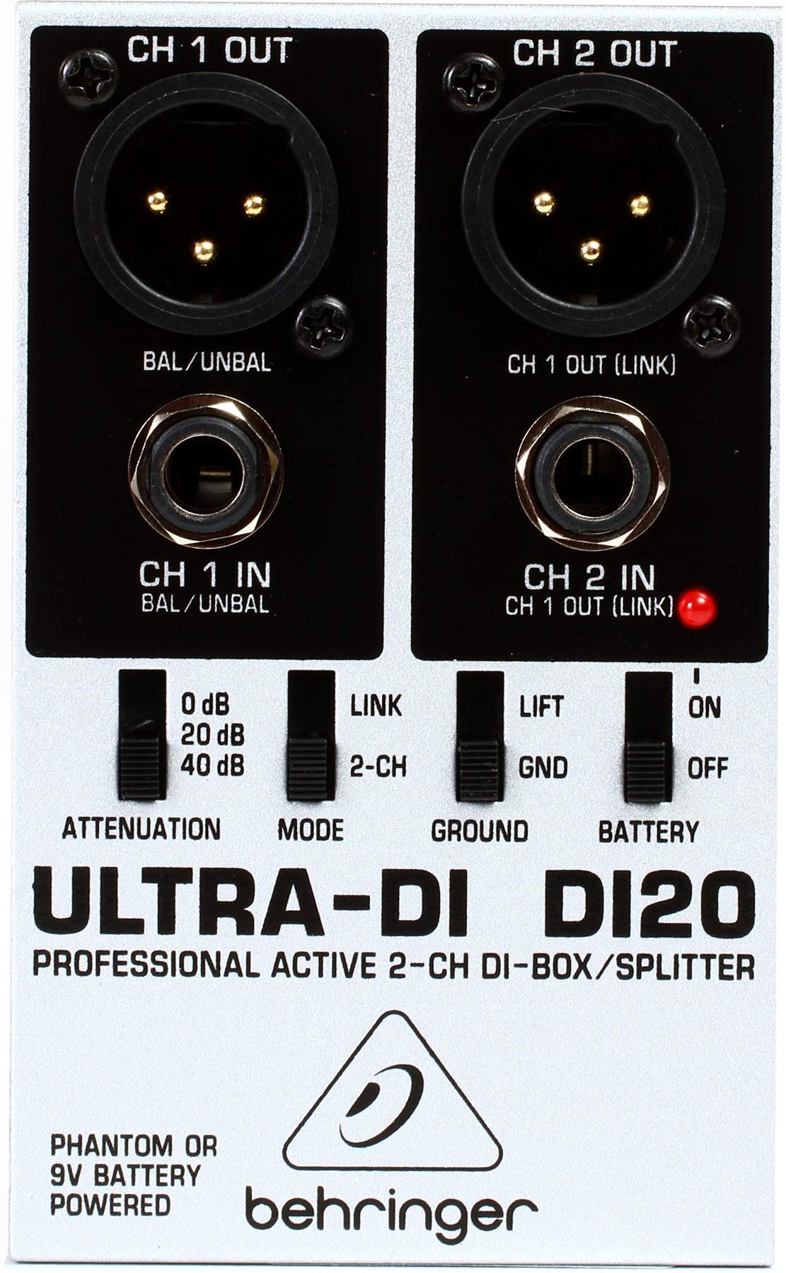 Di20 Behringer Ultra-DI DI20 Active 2-Channel DI Box Splitter Silver ...