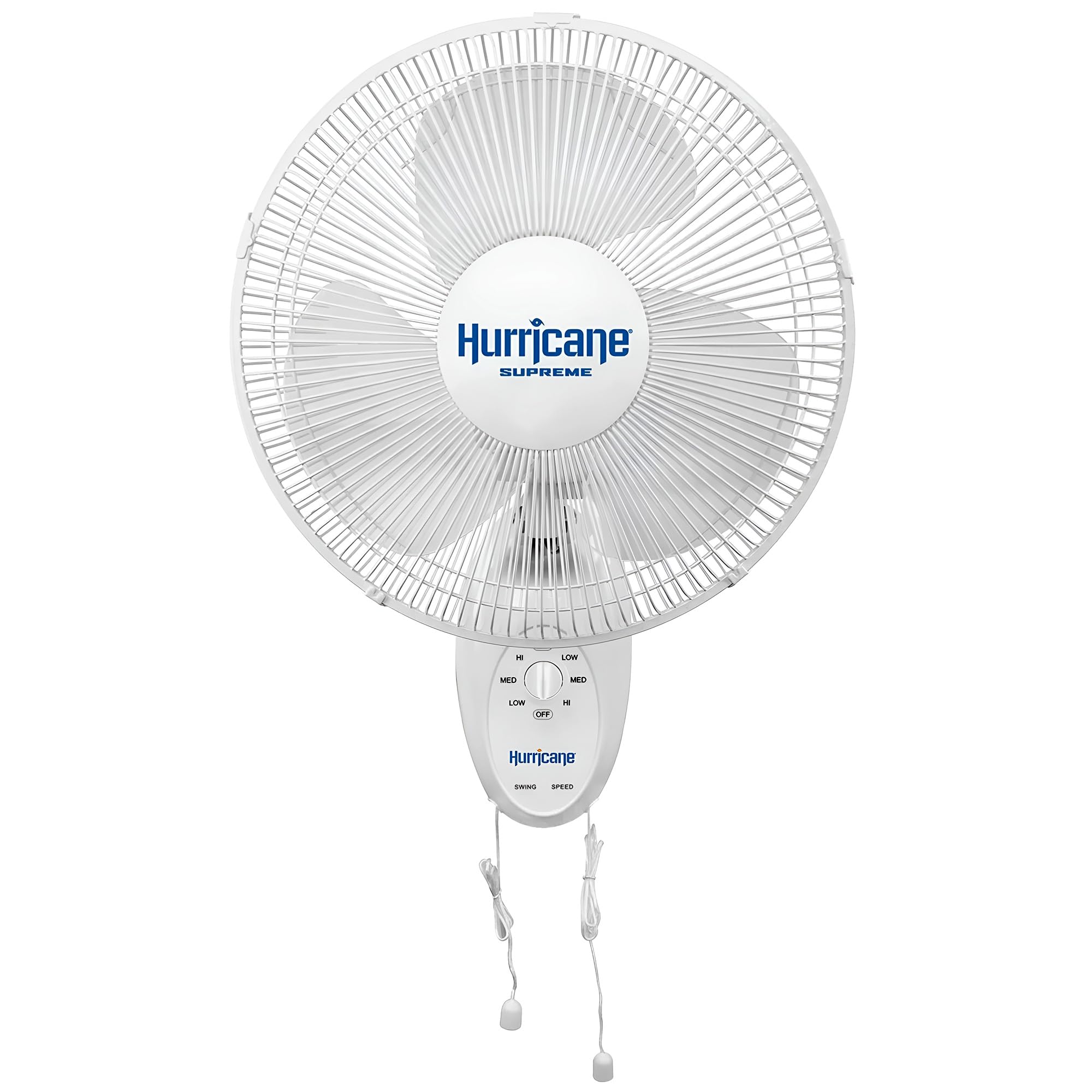 Hurricane Supreme 12    Portable Oscillating Wall Mount Fan, Space Saving, Powerful, and Quiet 3 Speed Airflow, Adjustable Tilt 