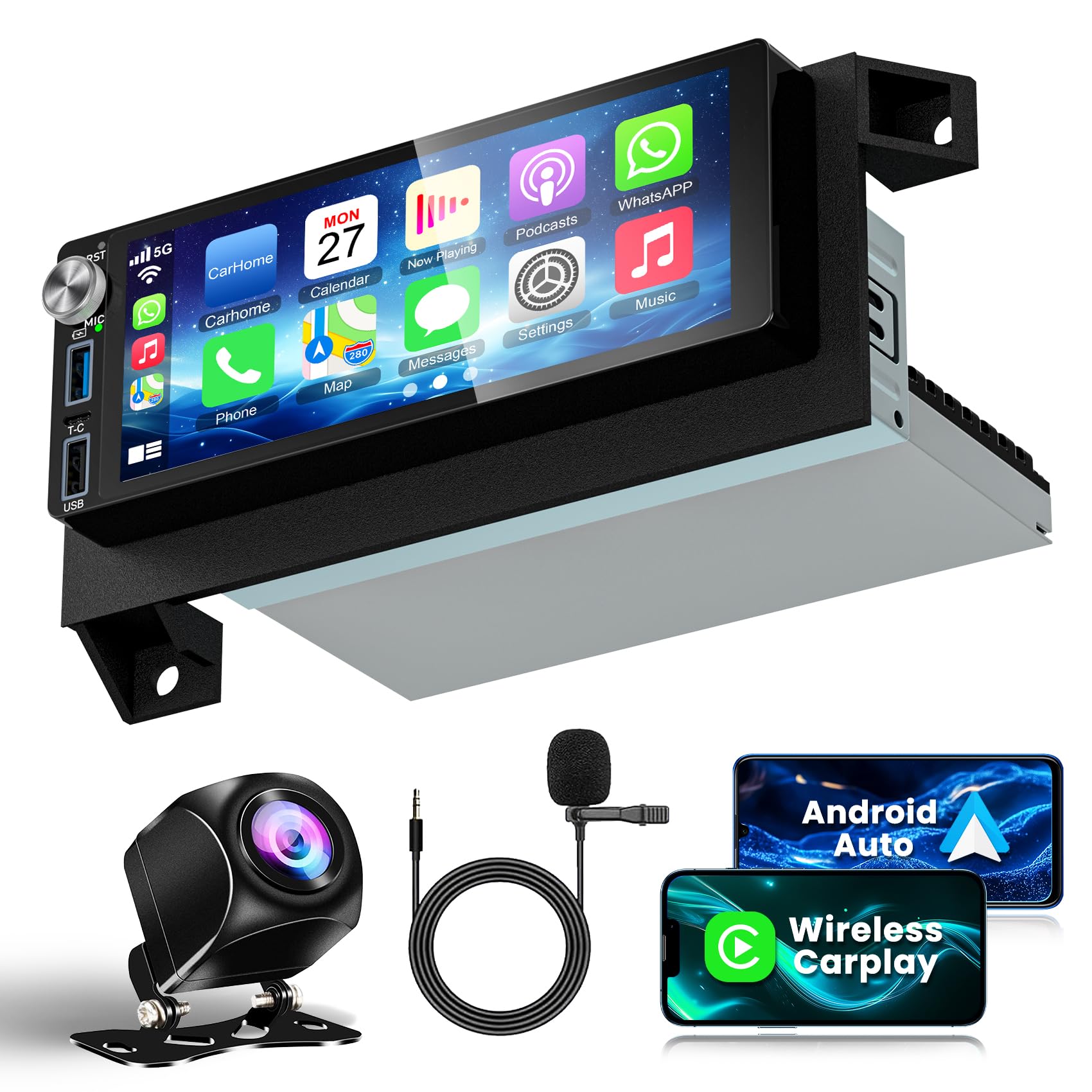 4G+64G Android 13 Car Radio for Dodge & Chrysler & Jeep (1990-2000), 6.2Touch Screen Stereo with Wireless CarPlay, Android Aut