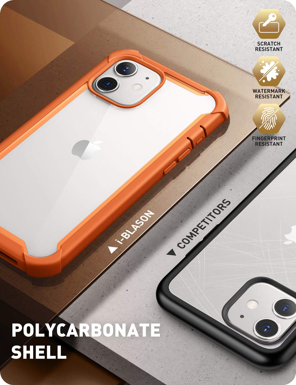 I-Blason Ares Case For Iphone 12, Iphone 12 Pro 6.1 Inch (2020 Release), Dual Layer Rugged Clear Bumper Case With Built-In Scree