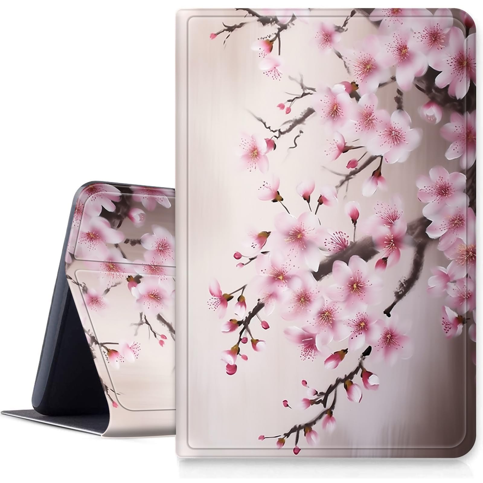 Cherry Blossom Case For 6.8'' Kindle Paperwhite (11Th Generation 2021),Digtiall Slim Pu Leather Fold Stand Protective Cover With