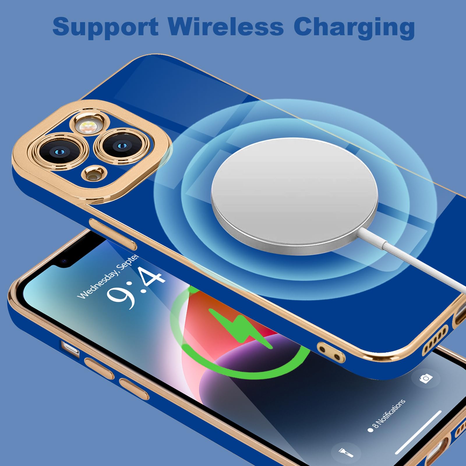 Lafunda For Iphone 14 Case, Cute Slim Soft Silicone Shockproof Phone Cover For Women Girls Anti Scratch Camera Protective Luxury