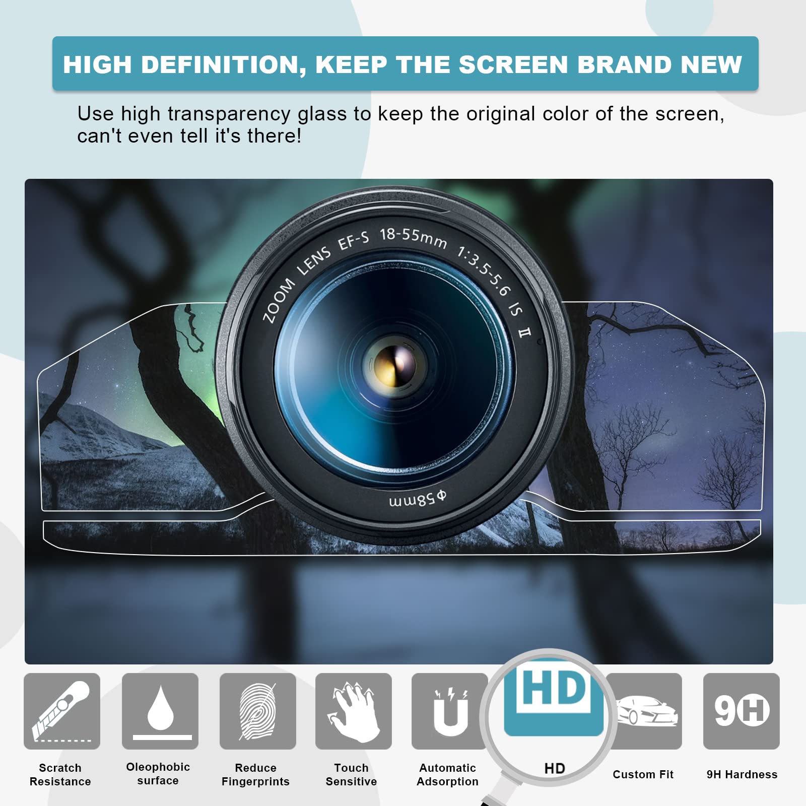 Cdefg 2022 2025 Silverado Screen Protector For 2022 2025 Chevy Silverado Pickup Truck Instrument Cluster Screen Protector Foils Display Screen Protective Film Tempered Glass Anti Scratch 2022 2025 Silverado Truck Accessories (2Pcs Instrument Cluster)