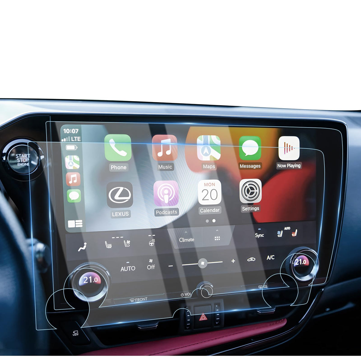 Karltys 2 Pack 2024 2025 Nx Screen Protector For Lexus Nx250 Nx350 Nx350H Nx450H+ 2022 2023 2024 2025, 14-Inch Touchscreen Tempered Glass For Lexus Nx Accessories Navigation Screen Cover Anti Glare