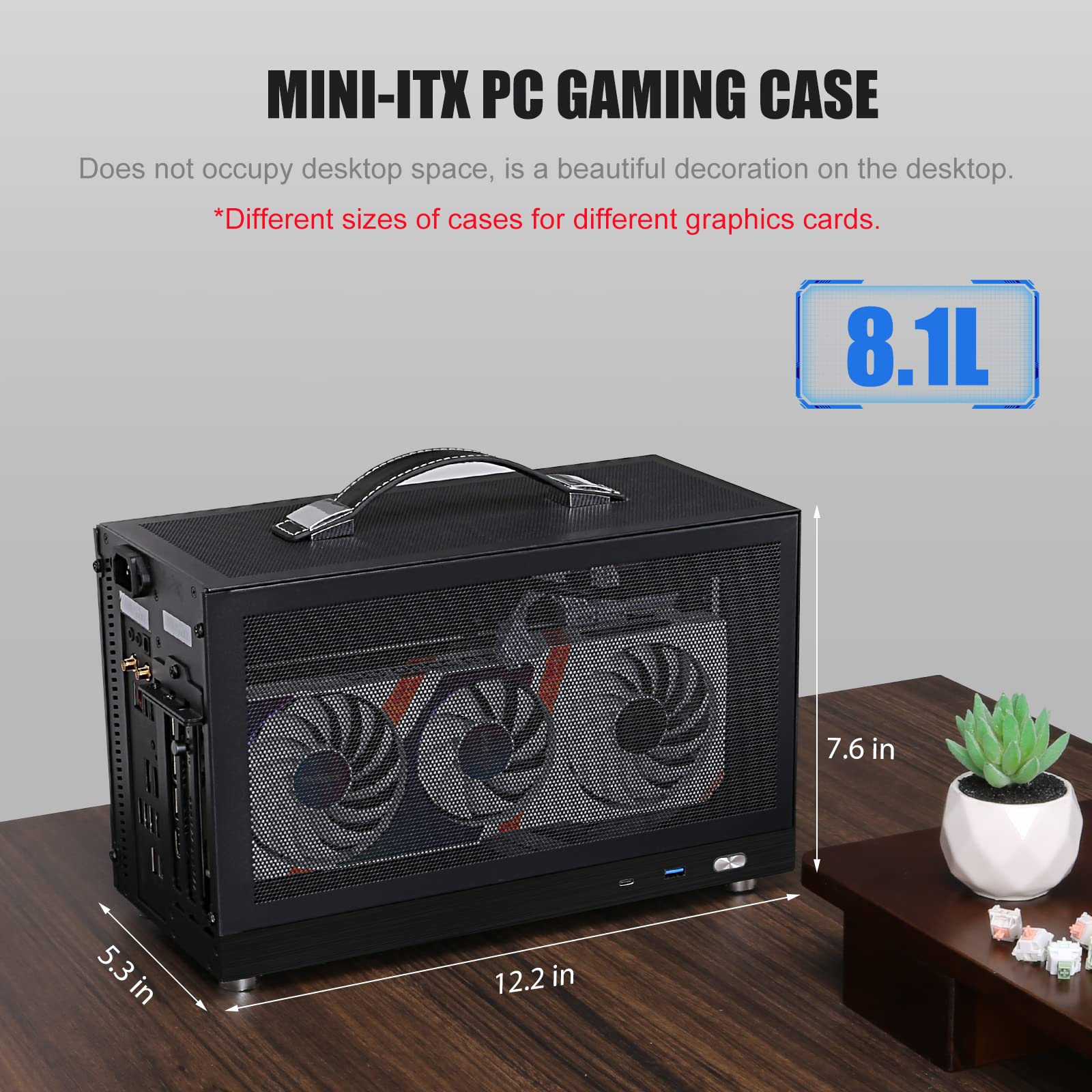 S300   Mini Itx Pc Gaming Case   Front I/O Usb 3.0 Type   C Port   Sfx Power Supply 100 130Mm   Cable Management System   Luminu