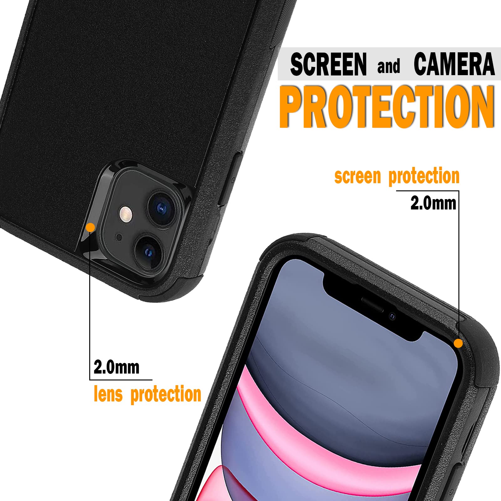Joylifeboard For Iphone 11 Case, 3 In 1 Heavy Duty Protection Phone Case For Iphone 11, 3 Layers [Shockproof] [Dropproof] [Anti