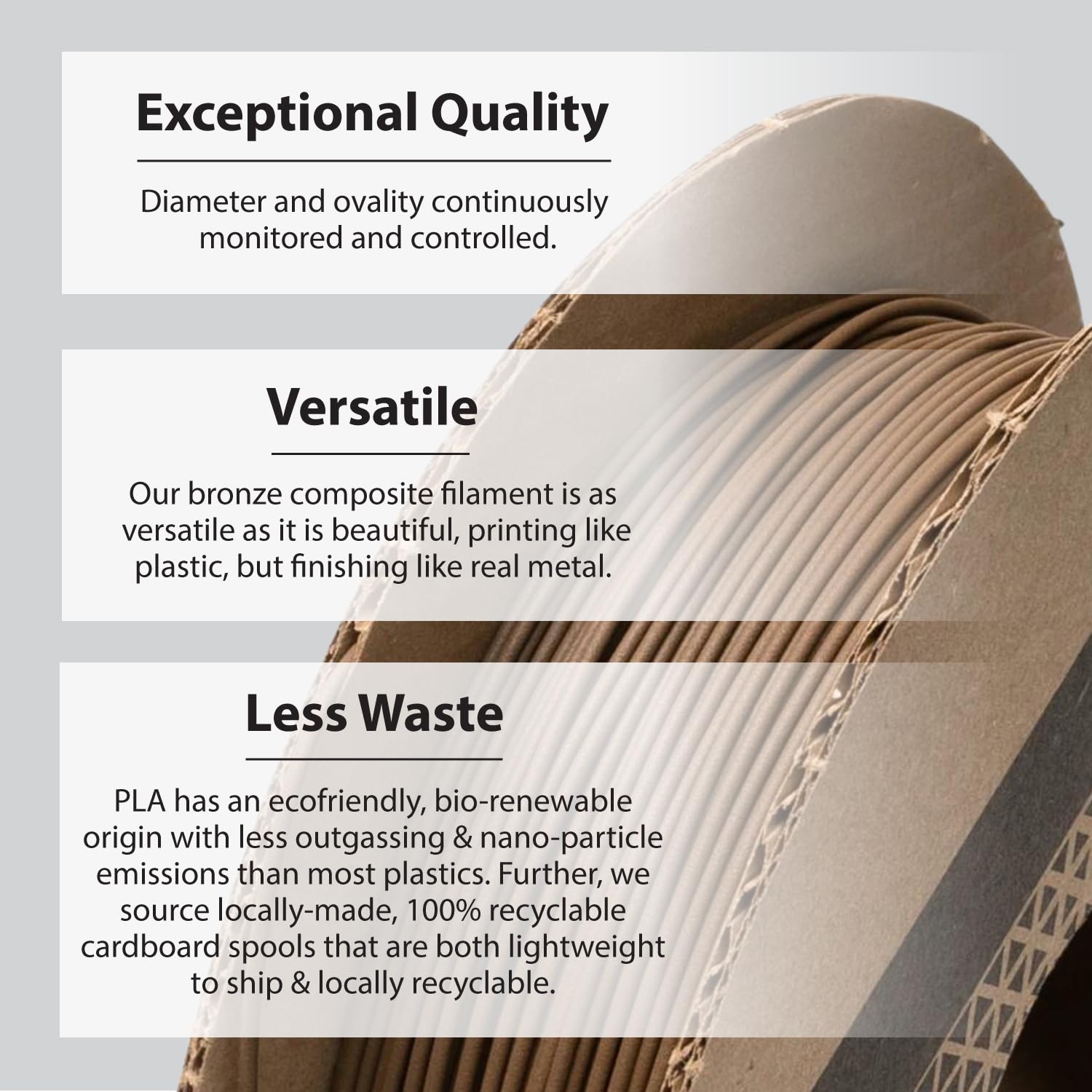 Protopasta Bronze Filled Pla 3D Printer Filament | Protoplant Metal Filled Pla Plastic Printer Filament With 60% Metal | Polish