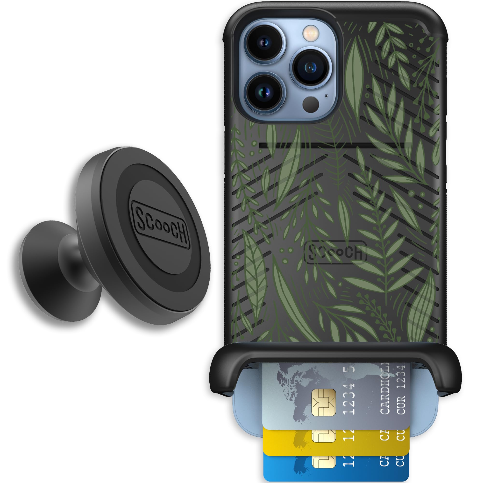 Scooch for iPhone 13 Pro Max Case with Card Holder, Wingmate Wallet Case with Hidden Card Slot and RFID Protection, Starter Bund