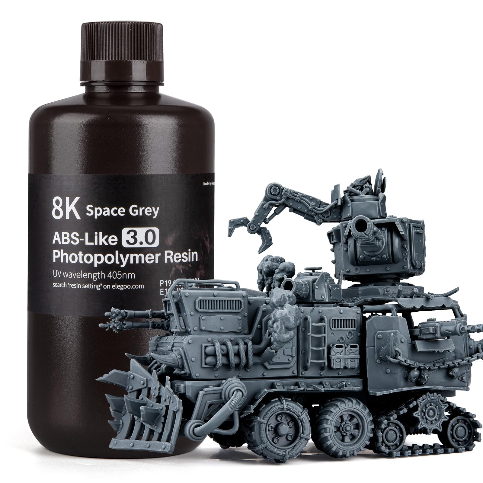 ELEGOO ABS-Like 8K 3D Printer Resin 3.0, 405nm Photopolymer Resin for Mars Saturn Jupiter MSLA DLP LCD 3D Printing with Strength