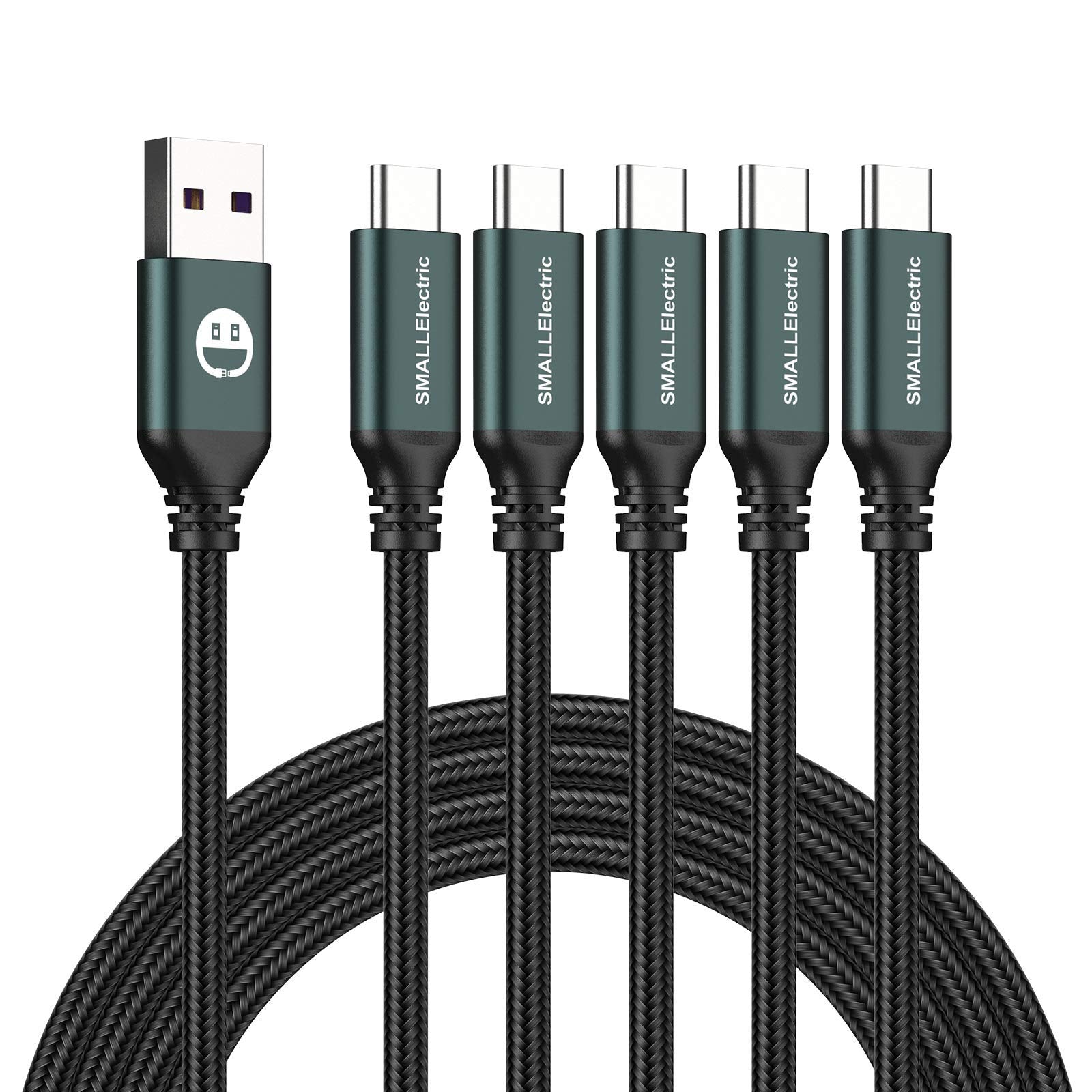 Smallelectric Short Usb Type C Cable 5Pack 12Inch Fast Charging 3A Rapid Charger Quick Cord, Braided Type C To A Cable For Galax