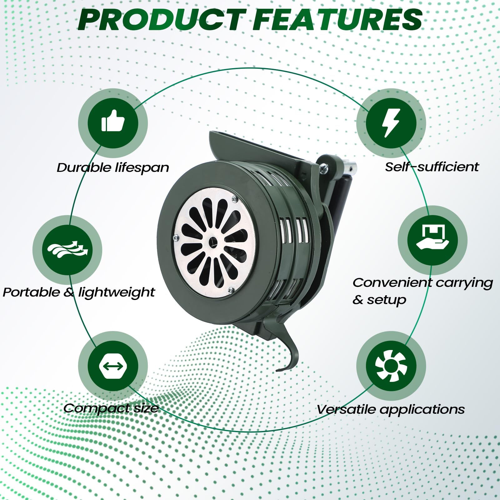 Maopiner Handheld Air Raid Siren, 110Db Hand Loud Crank Operated Air Raid Siren Home Self Protection Security Alarm Siren Alumin