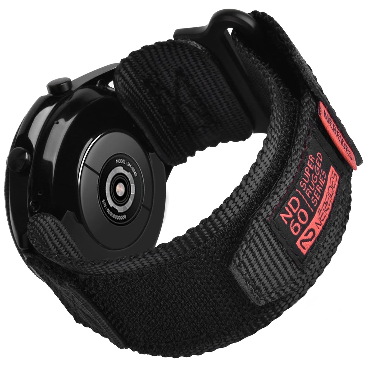 Nereides Band Compatible With Samsung Galaxy Watch 3 45Mm/Galaxy Watch 46Mm/Gear S3 Frontier/Classic, 22Mm Nylon Sport Replacement Strap For Men Women (Black,L)