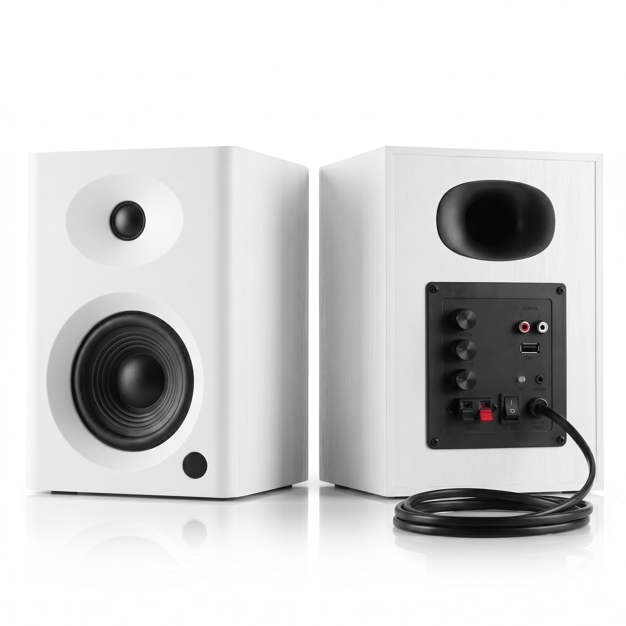 NSY Audio 80W Peak Bluetooth 5.3 Bookshelf Speakers, 4 Active PC Monitors