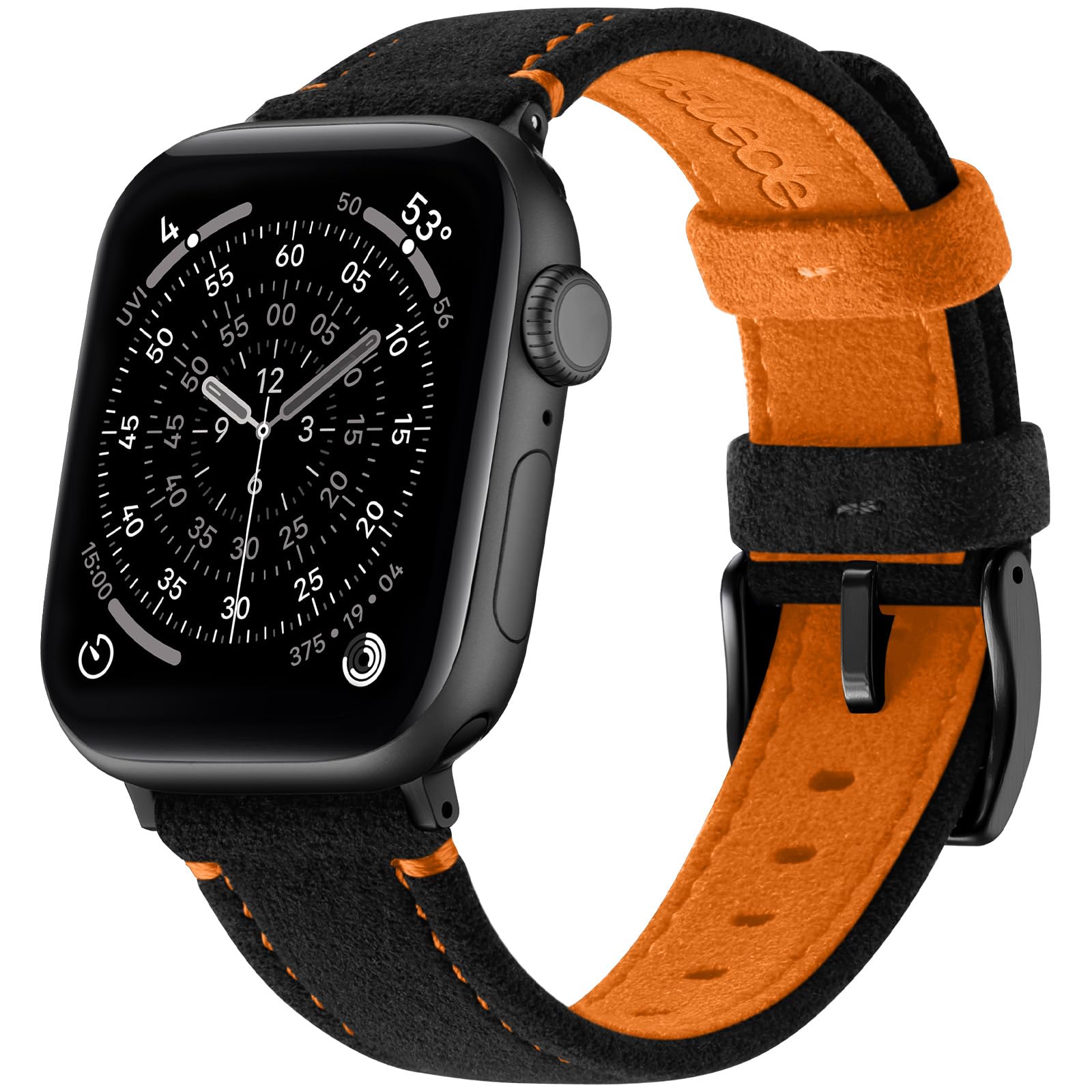 Bandletic Suede Leather Band Compatible with Apple Watch Bands for Women Men, Soft Breathable Strap for iWatch Series 11 10 (42m