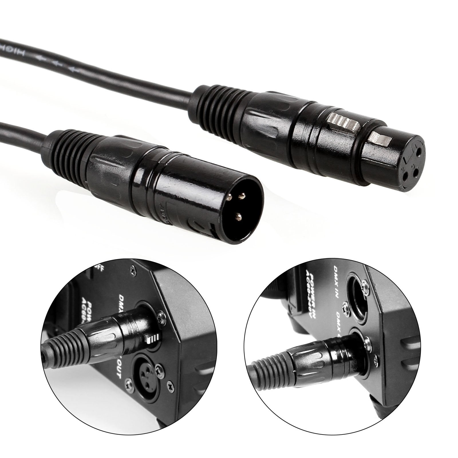 Mountain_Ark 10 Pack 6.5 Ft 3 Pin Dmx Cable Signal Xlr Connection Stage Light Wire