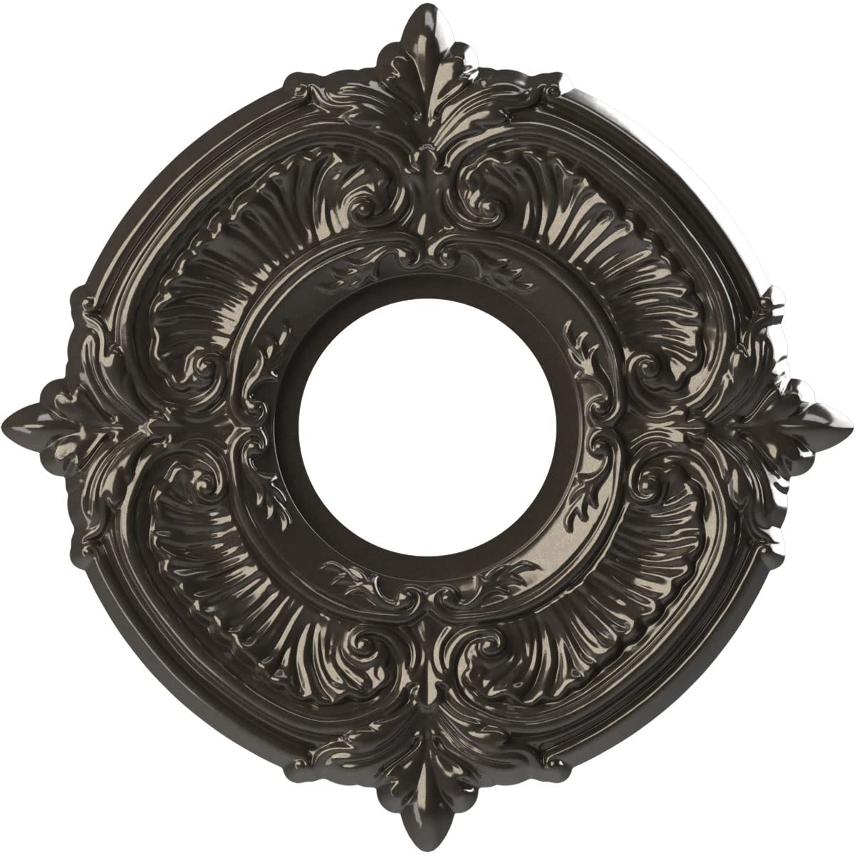 Ekena Millwork Cmp10Atcch Attica Thermoformed Pvc Ceiling Medallion (Fits Canopies Up To 4 1/8''), 10''Od X 3 1/2''Id X 3/4''P,