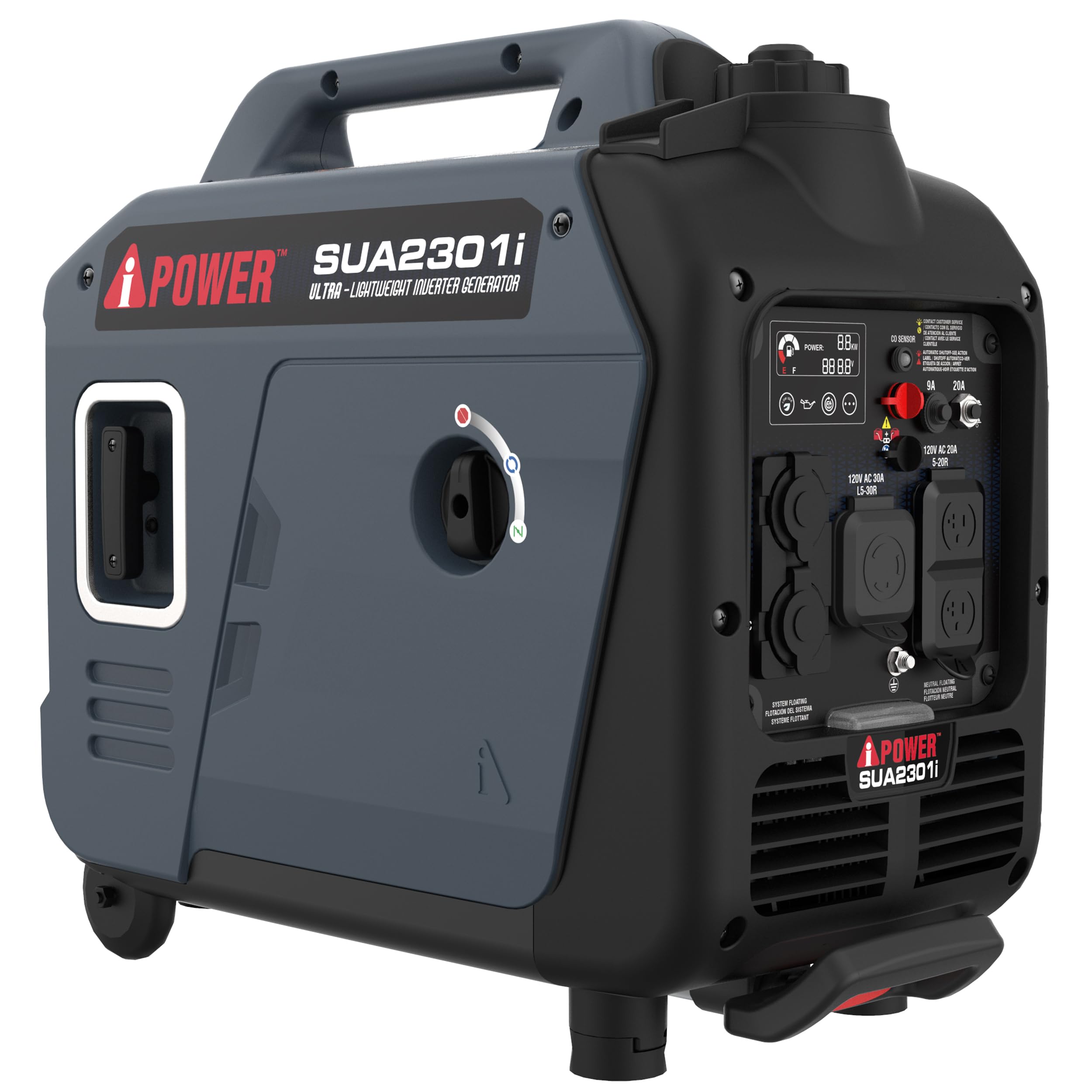 A Ipower Portable Inverter Generator, 2300W Rv Ready, Epa & Carb Compliant Co Sensor, Portable Ultra Light Weight For Backup Hom