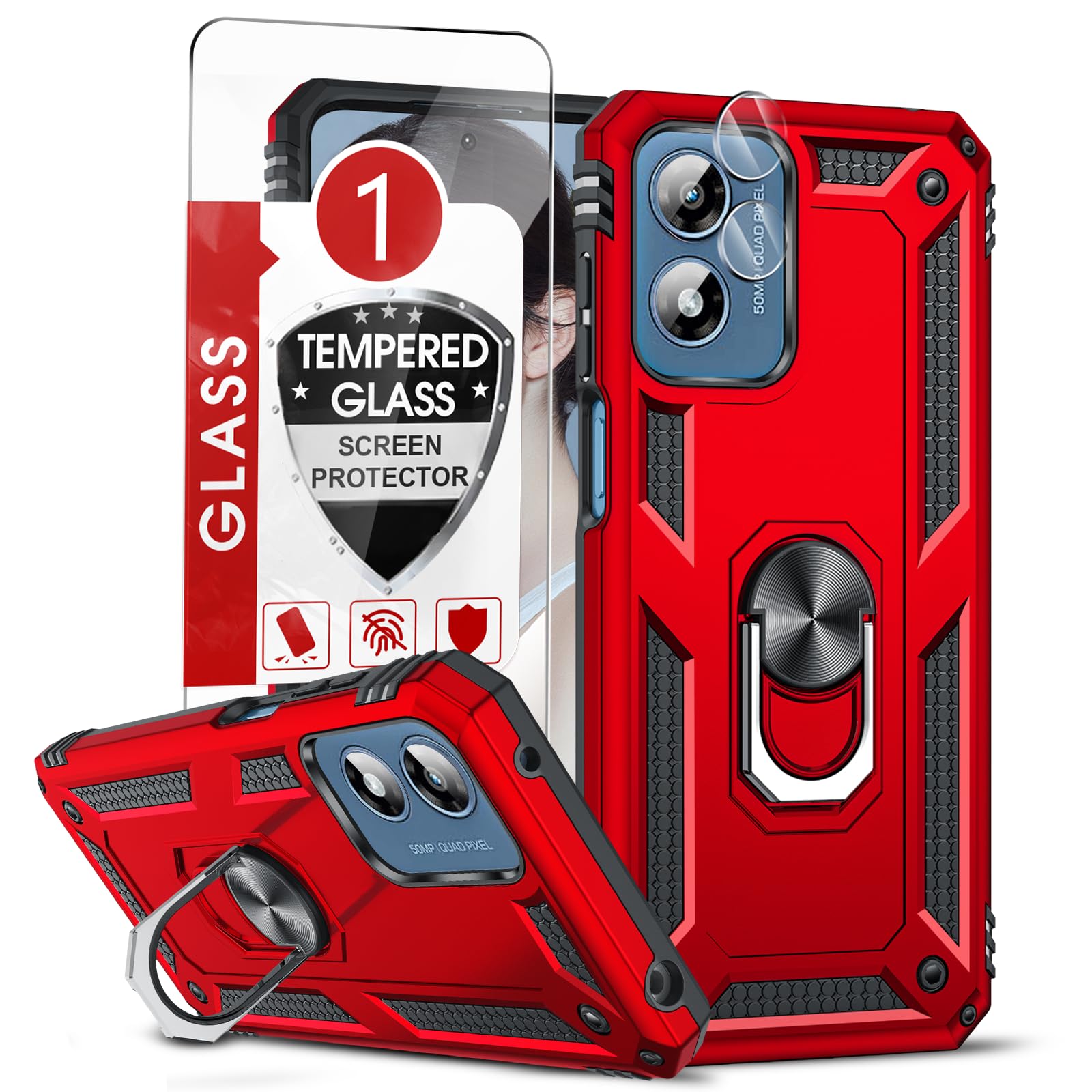 Leyi For Motorola G Play 2024 Case, Moto G Play 2024 Case With Screen Protector And Camera Lens Protector, Military Grade Heavy