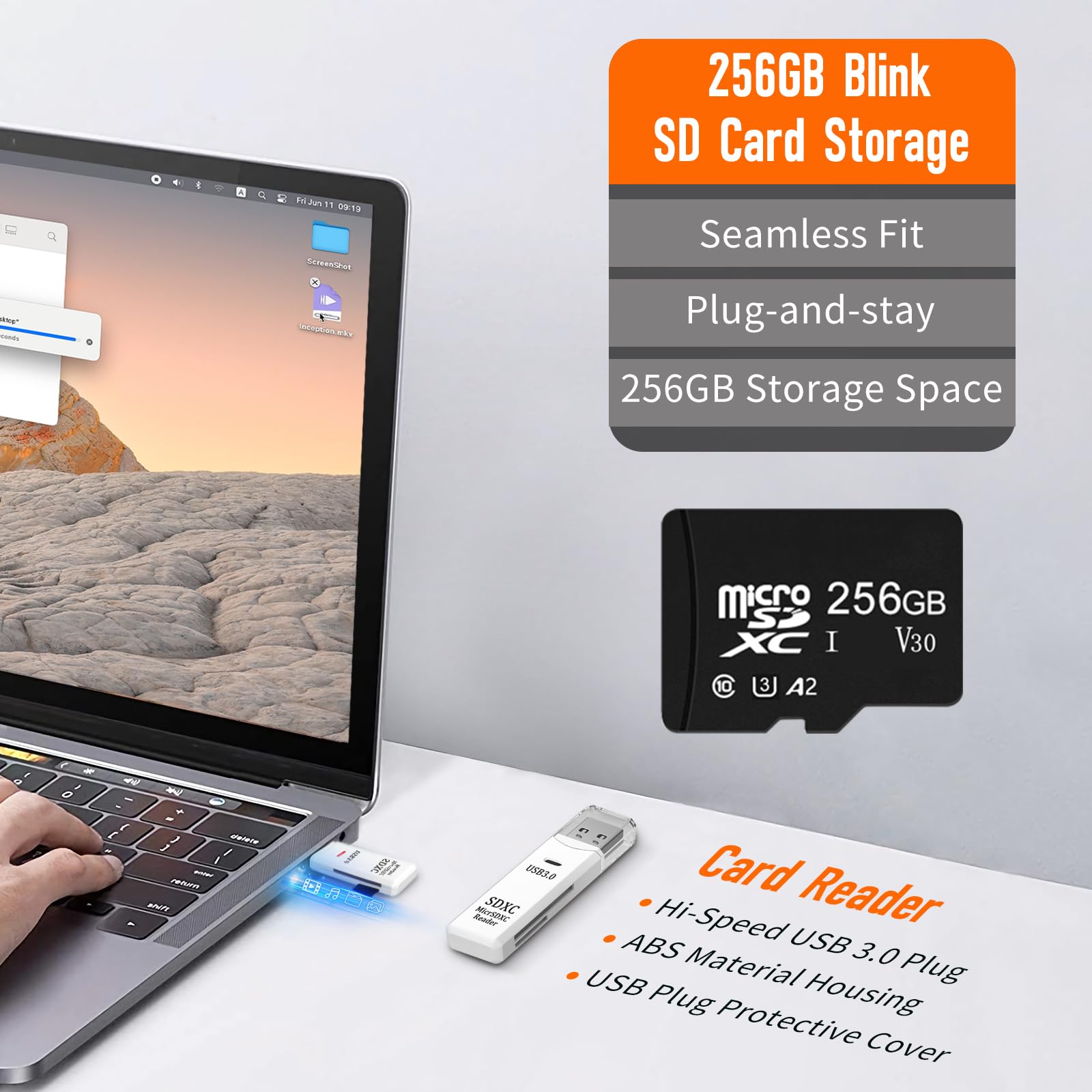256Gb Micro Sd Card For Local Video Storage & Outlet Wall Mount For All New Blink Sync Module Xr With Reader, Short Cable Save S