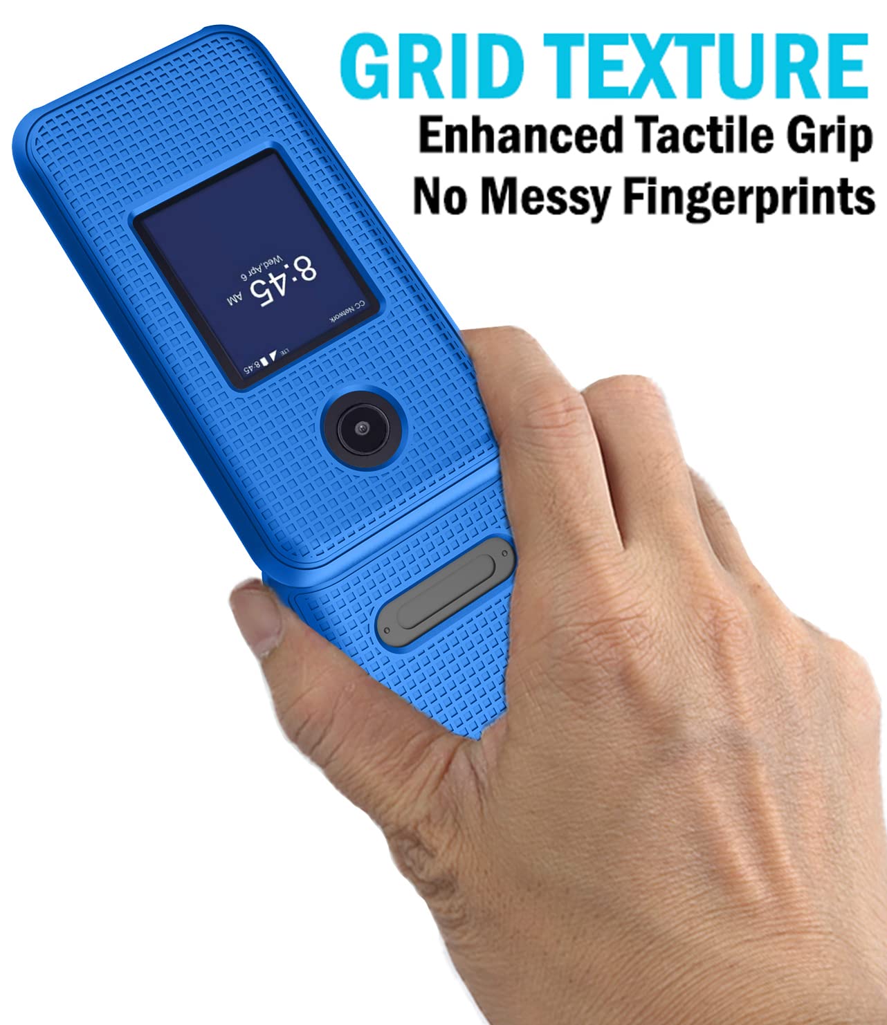 Nakedcellphone Case For Consumer Cellular Verve Snap Flip Phone, Slim Hard Shell Protector Cover With Grid Texture For Z2336Cc