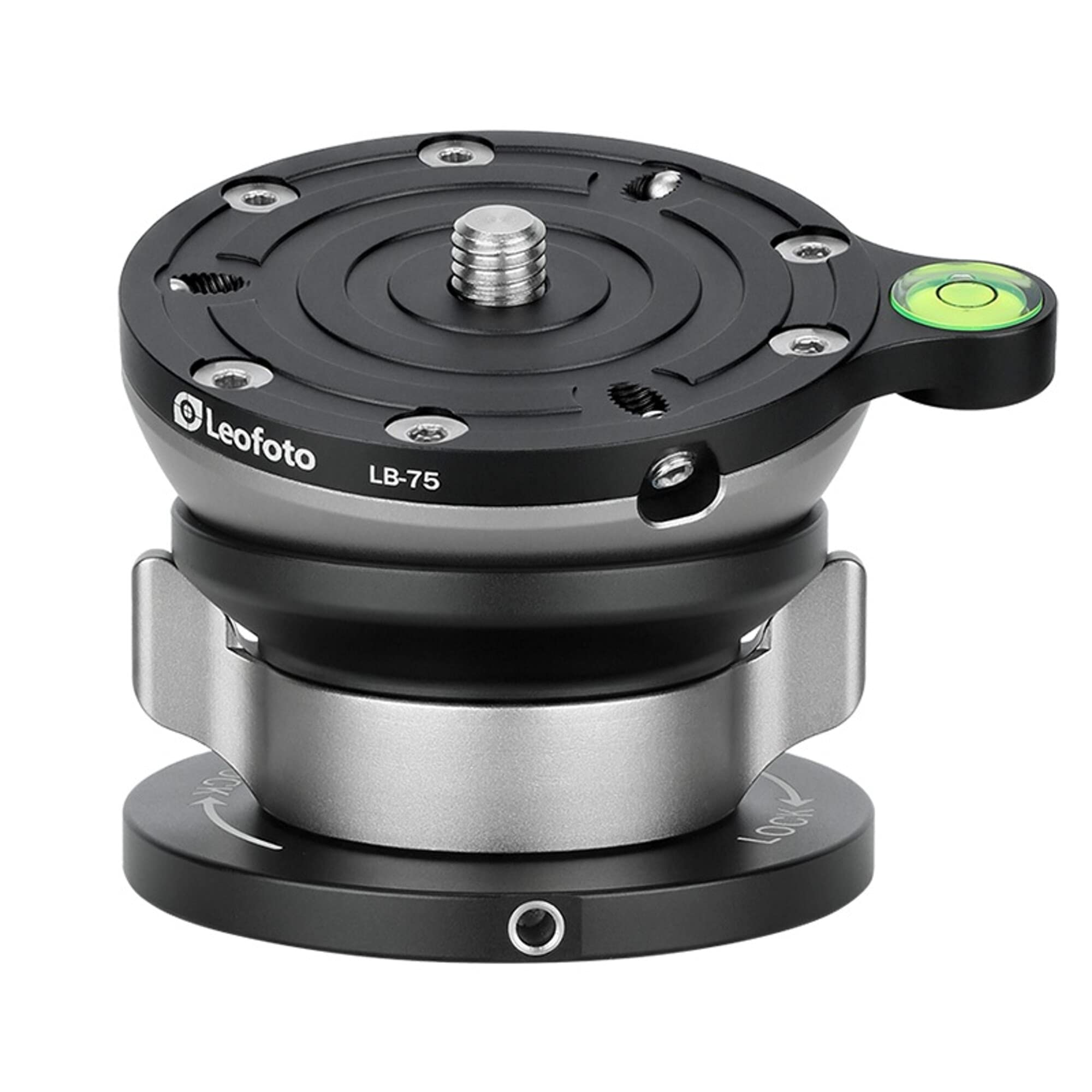 Lb 75 75Mm Leveling Base For Tripod W Butterfly Lock Collar 55Lb Max Load +/ 15 Tilt
