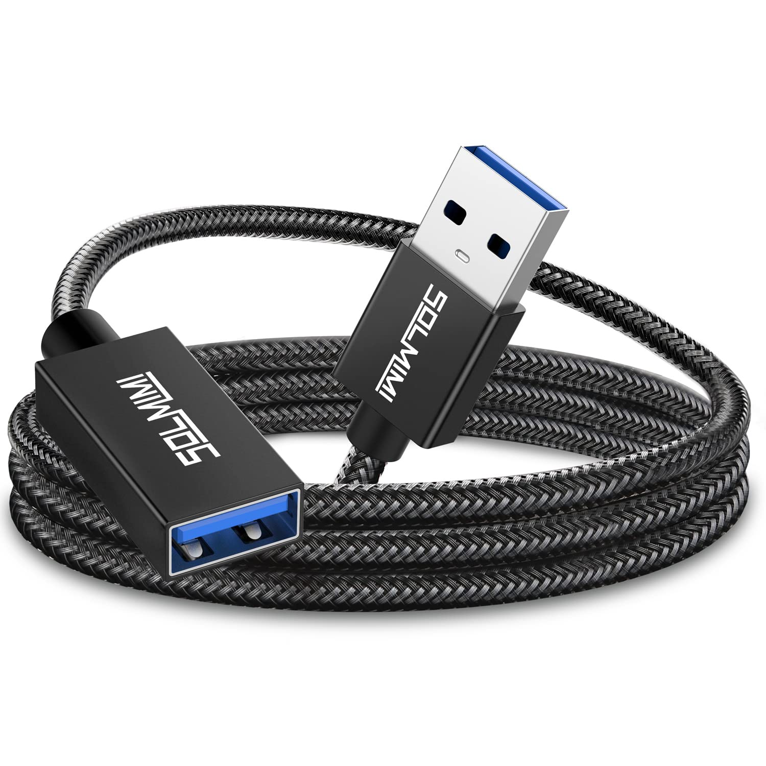 Solmimi Usb Extension Cable 8 Ft, Male To Female 3.0 Usb 5 Gbps High Speed Transmission Cable Compatible With Gamepad, Keyboard,