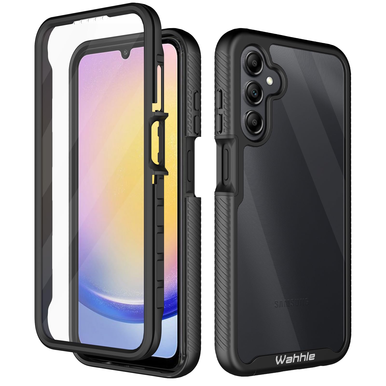 Wahhle Compatible With Samsung Galaxy A25 5G Case, Built In Screen Protector Full Body Shockproof Slim Fit Bumper Protective Pho