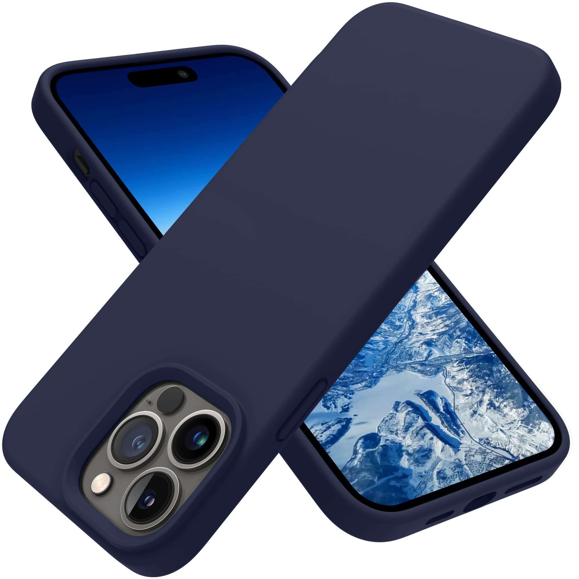 Otofly Designed For Iphone 14 Pro Max Case, Silicone Shockproof Slim Thin Phone Case For Iphone 14 Pro Max 6.7 Inch (Midnight Bl