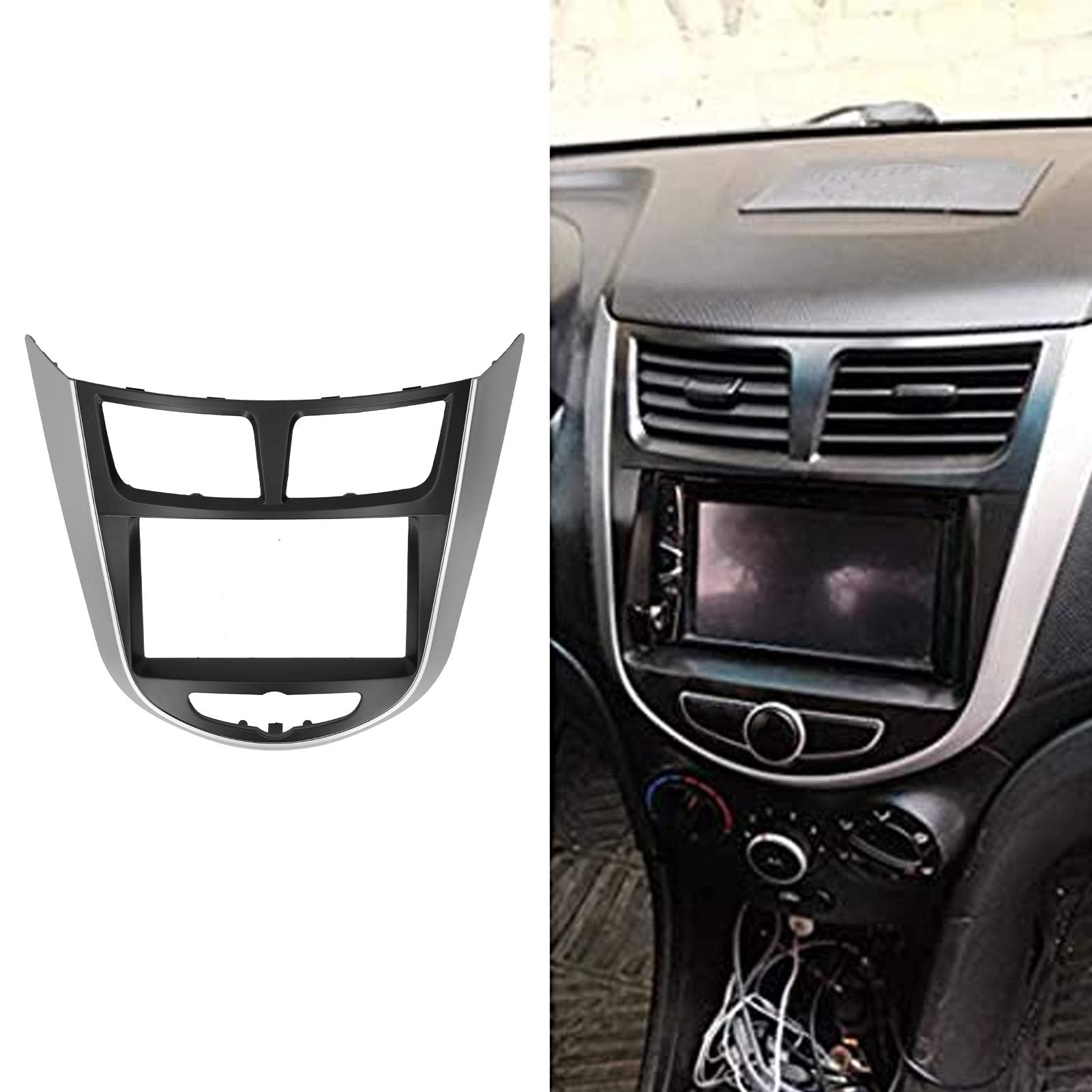 Radio Dash Kit For Hyundai Accent Car Dvd Frame Radio Uniersal 2 Din Pst Thick Fascia Car Fascia Dash Mount Dvd Navigation Dash Kit For For Audio Mount For Hyundai I25/Solaris/Accent 2010 2014