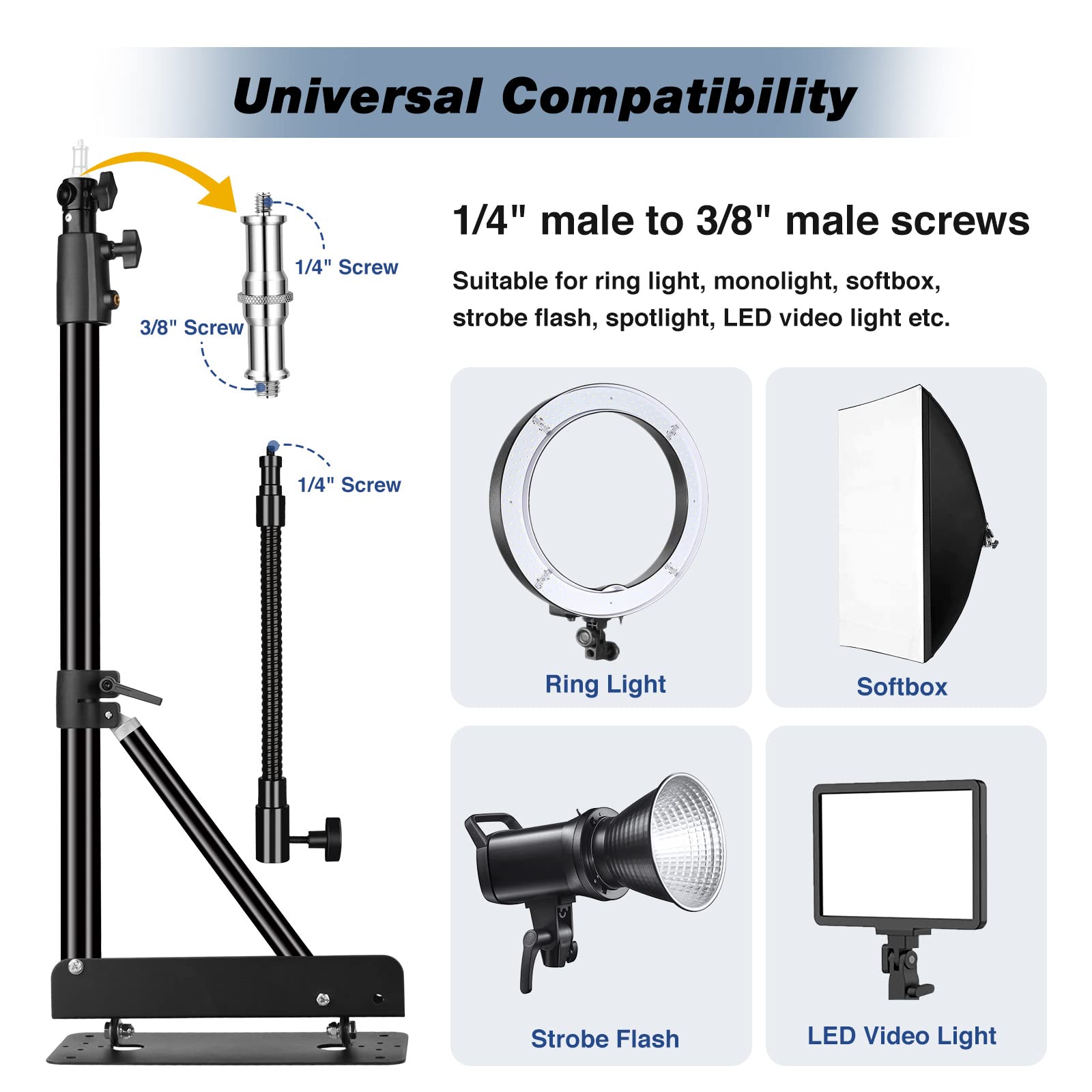 Ifongsh 51''/130Cm Adjustable Wall Mount Triangle Boom Arm With 9.8''/25Cm Metal Flexible Tube Arm, Support 180 Rotation For Rin