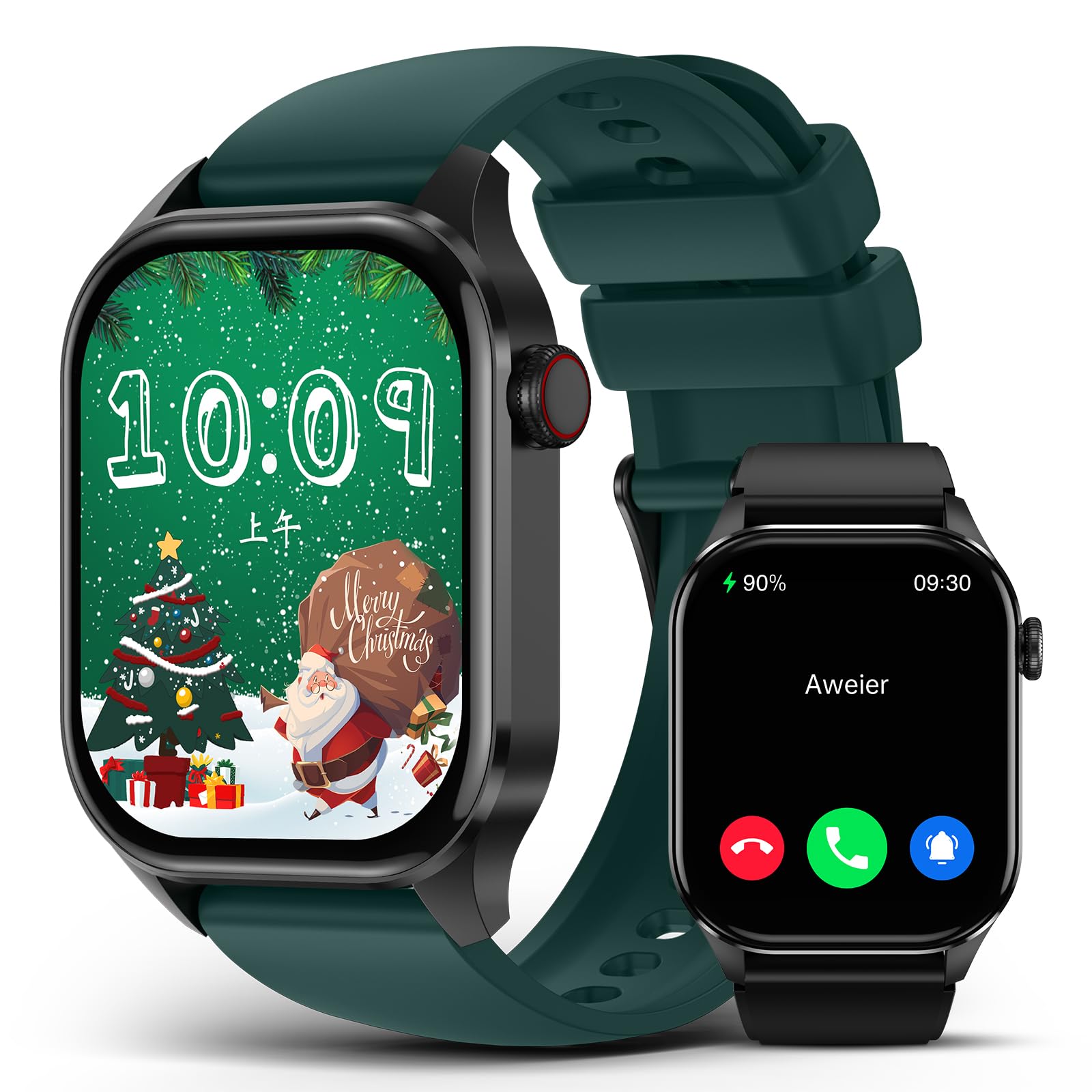 Smart Watches Christmas for Men Women 2.04 HD Screen Fitness Tracker Watches, Heart Rate Sleep Blood Oxygen Monitor, IP68 Waterp