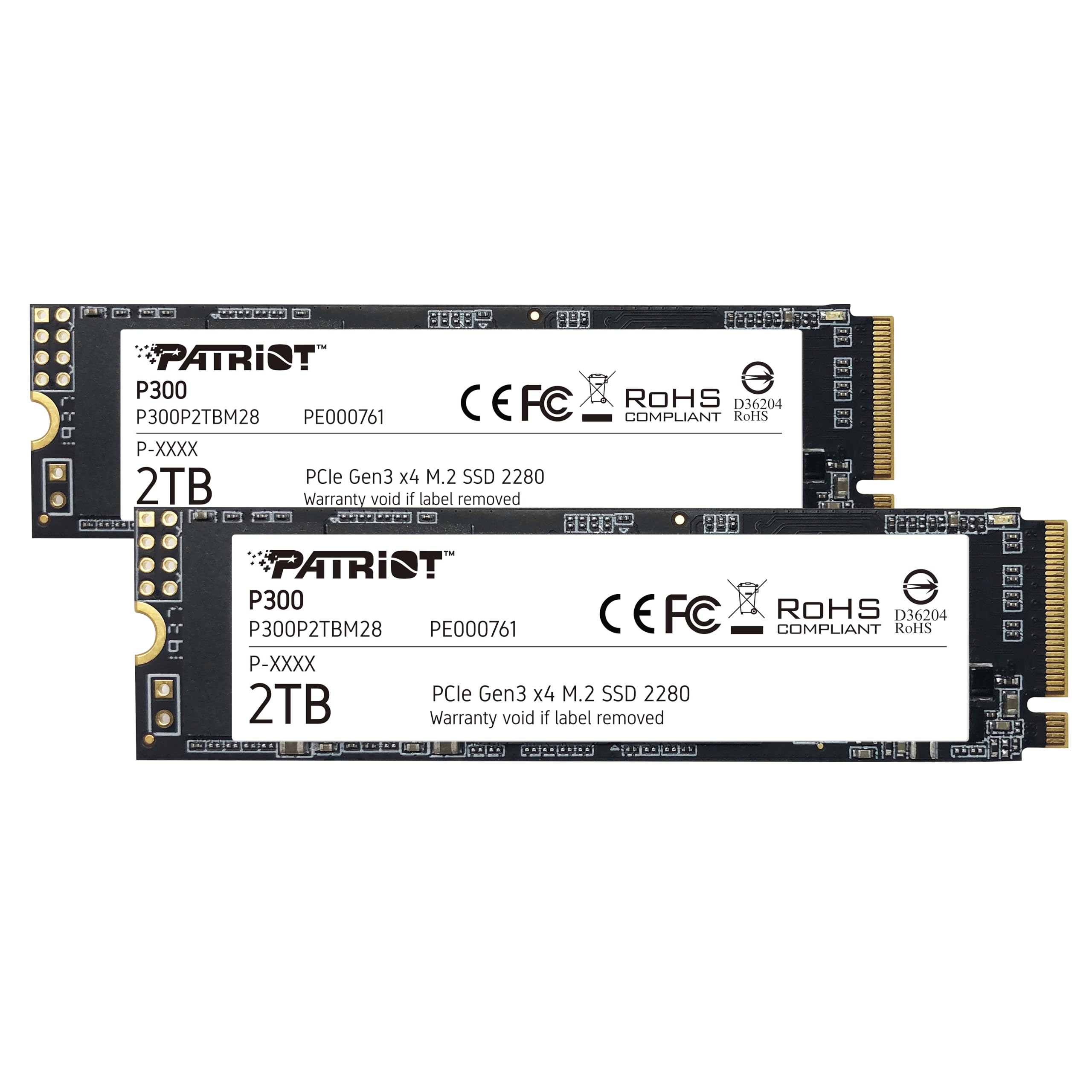 Patriot Memory P300 2Tb Internal Ssd 2 Pack   Nvme Pcie Gen 3X4   M.2 2280   Solid State Drive   P300P2Tbm282
