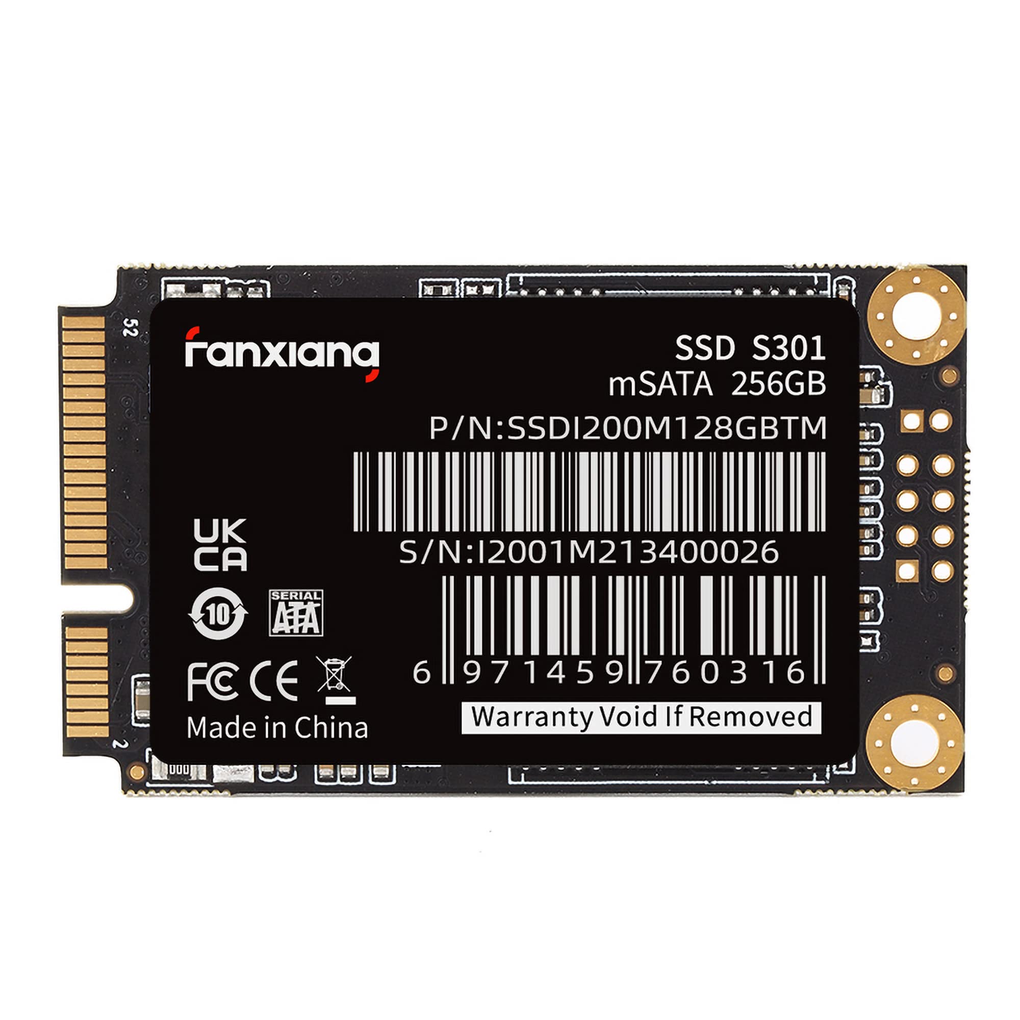 Fanxiang S301 256Gb Msata Ssd Mini Sata Iii 6Gb/S Internal Solid State Drive, 3D Nand, Compatible With Ultrabook Desktop Pc Lapt