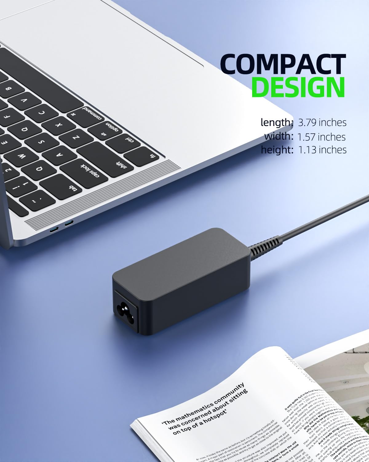 Charger Fit For Lenovo Chromebook 100E 300E 500E C330 S330 (Safety Certified By Ul) Usb C Power Connector 45W