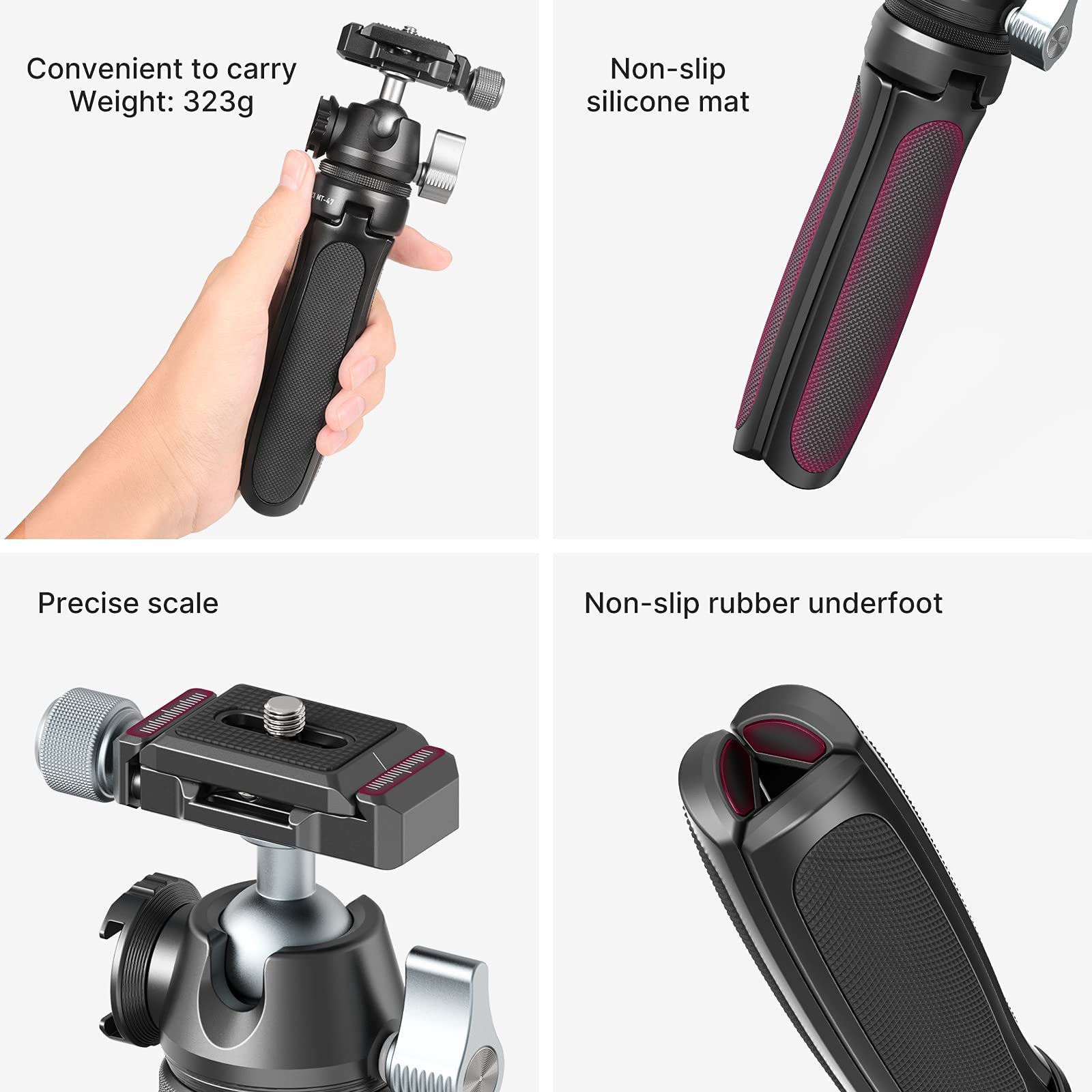 Ulanzi Mt-47 Camera Tripod Aluminum Alloy Mini Travel Phone Tripod Stand Compact Desktop Tripod For Dslr, 360 Ball Head With 1/4