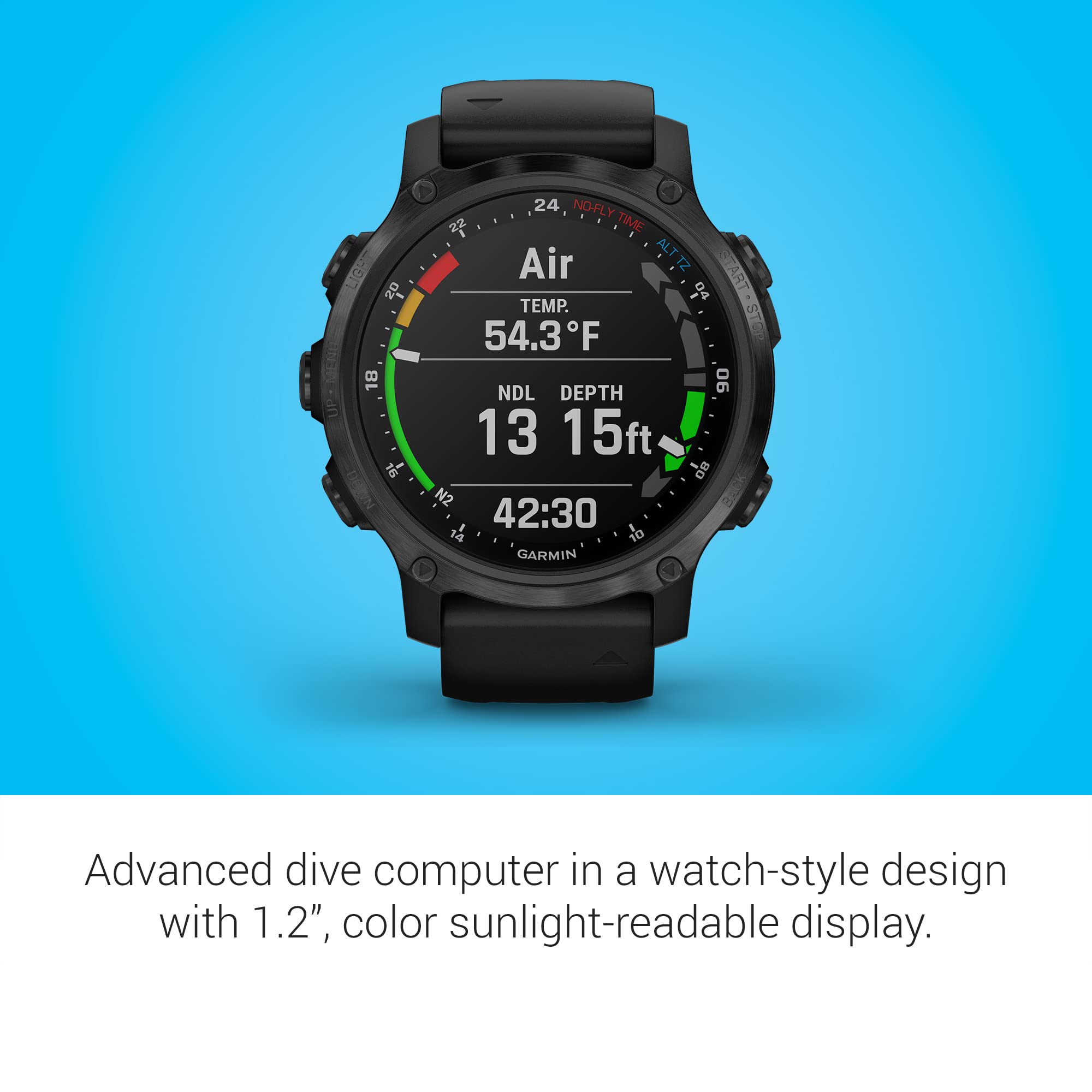 Garmin Descent Mk2S, Smaller-Sized Watch-Style Dive Computer, Multisport Training/Smart Features, Gray With Black Silicone Band,