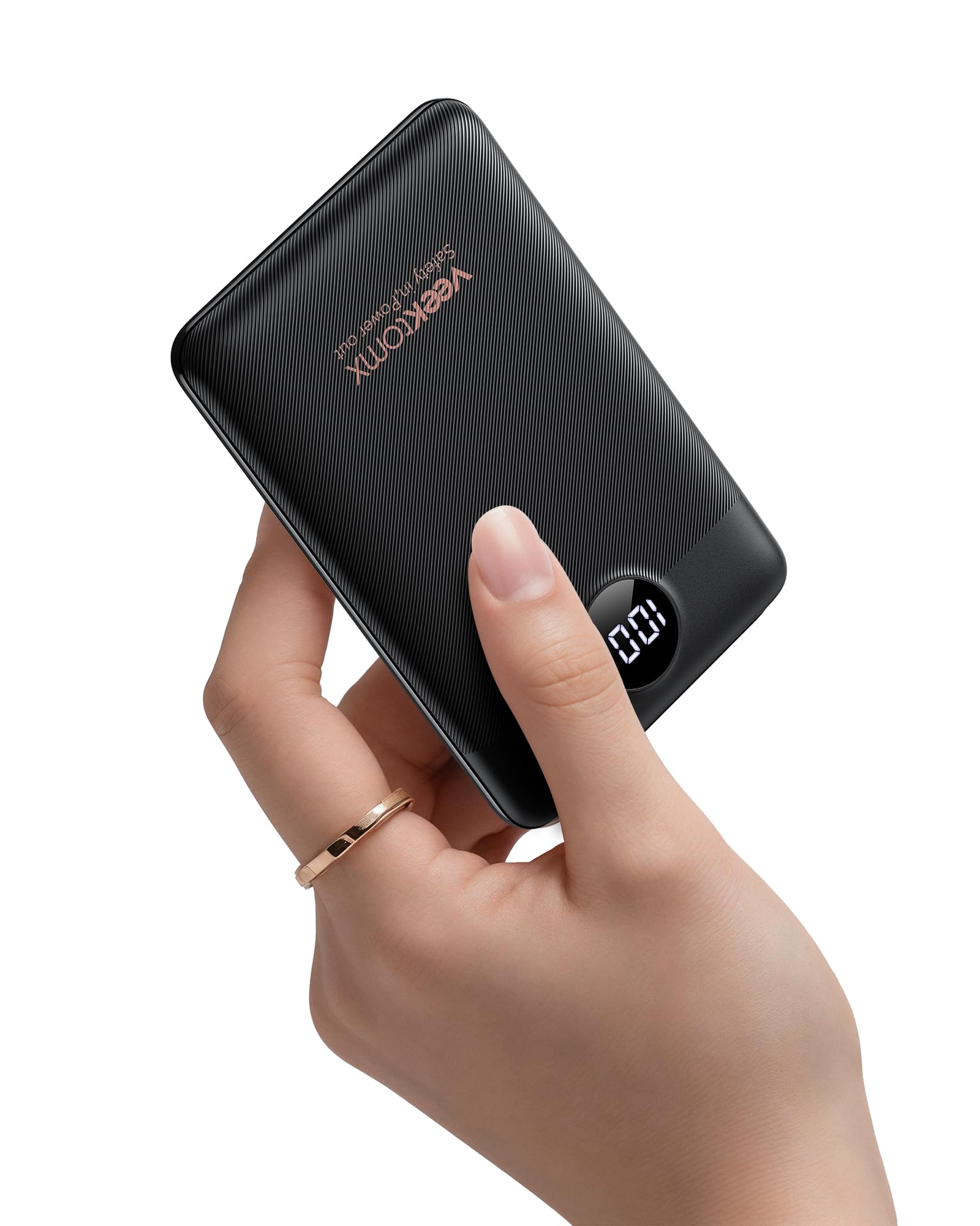 Portable Charger 10000mAh, Ultra Slim Power Bank Fast Charging (Black)
