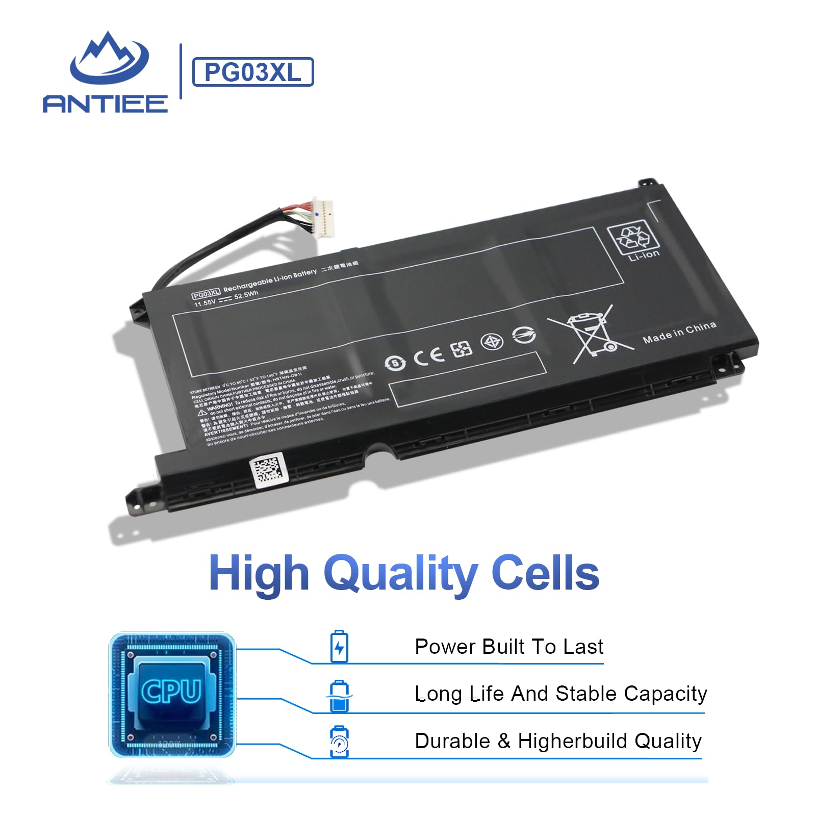 Antiee Pg03Xl Laptop Battery For Hp Pavilion Gaming 15 Dk0Xxx 15 Dk1Xxx 15 Dk2Xxx 15 Ec0Xxx 15 Ec1Xxx 15 Ec2Xxx 15 Dk0015La 16 A