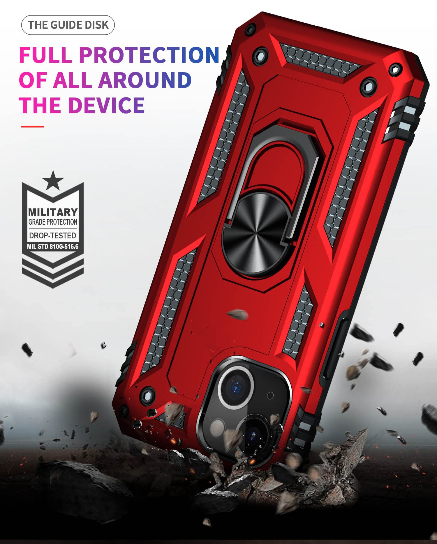 Addit Case For Iphone 14 Plus Phone Case Iphone 14 Plus Case, With Kickstand Ring, Support Magnet Car Mount, Military Grade, Hea