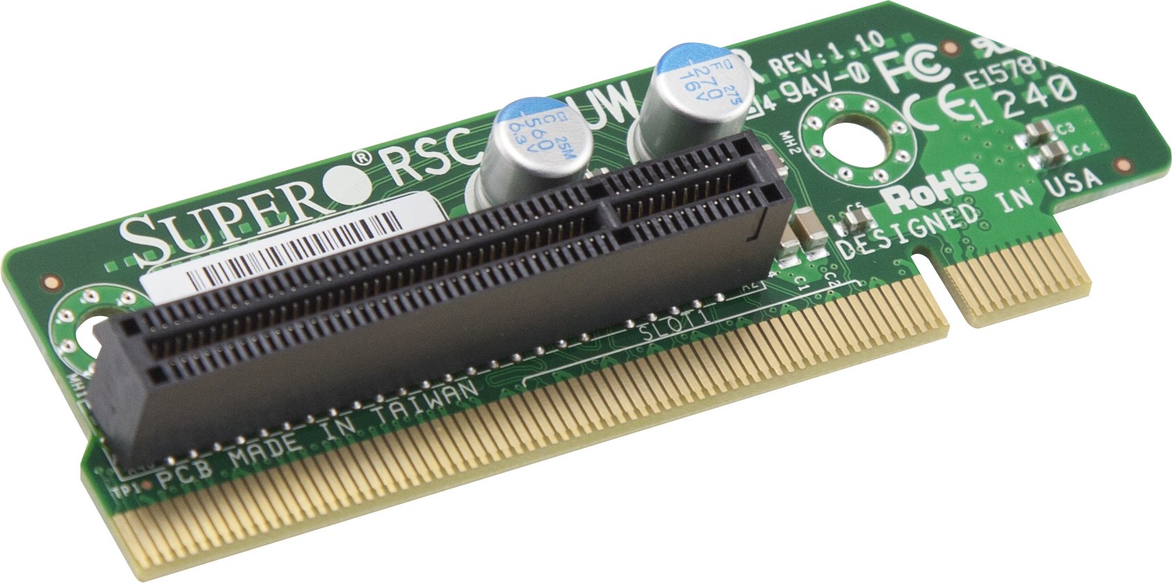 Supermicro Accessory Rsc R1Uw E8R Wio 1U Rhs Passive Riser Card With Pci Express