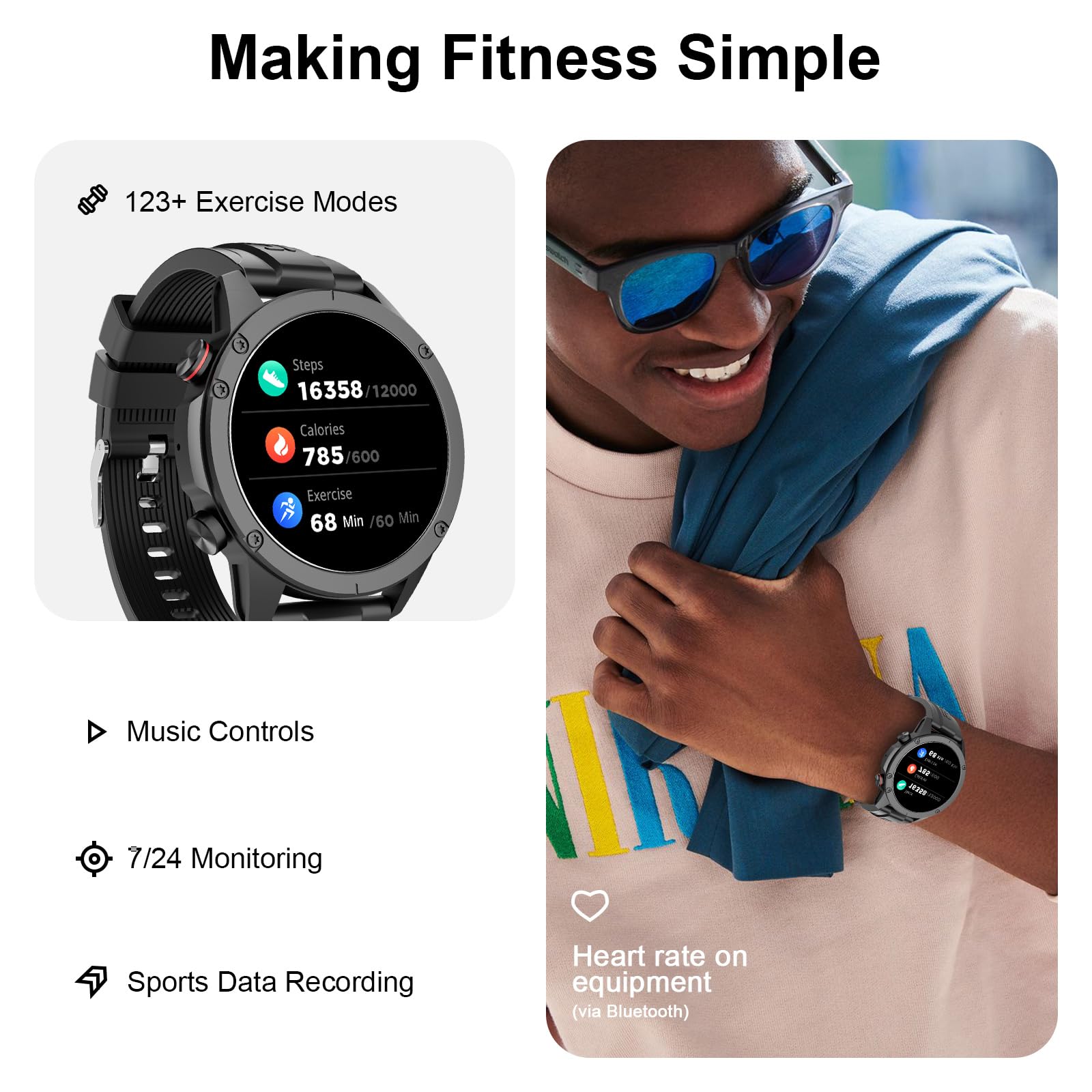 Fila Smart Watch For Men Women, 1.43 Amoled Fitness Tracker With Heart Rate/Sleep Monitor, 130+ Sport Modes, Activity Tracker, P